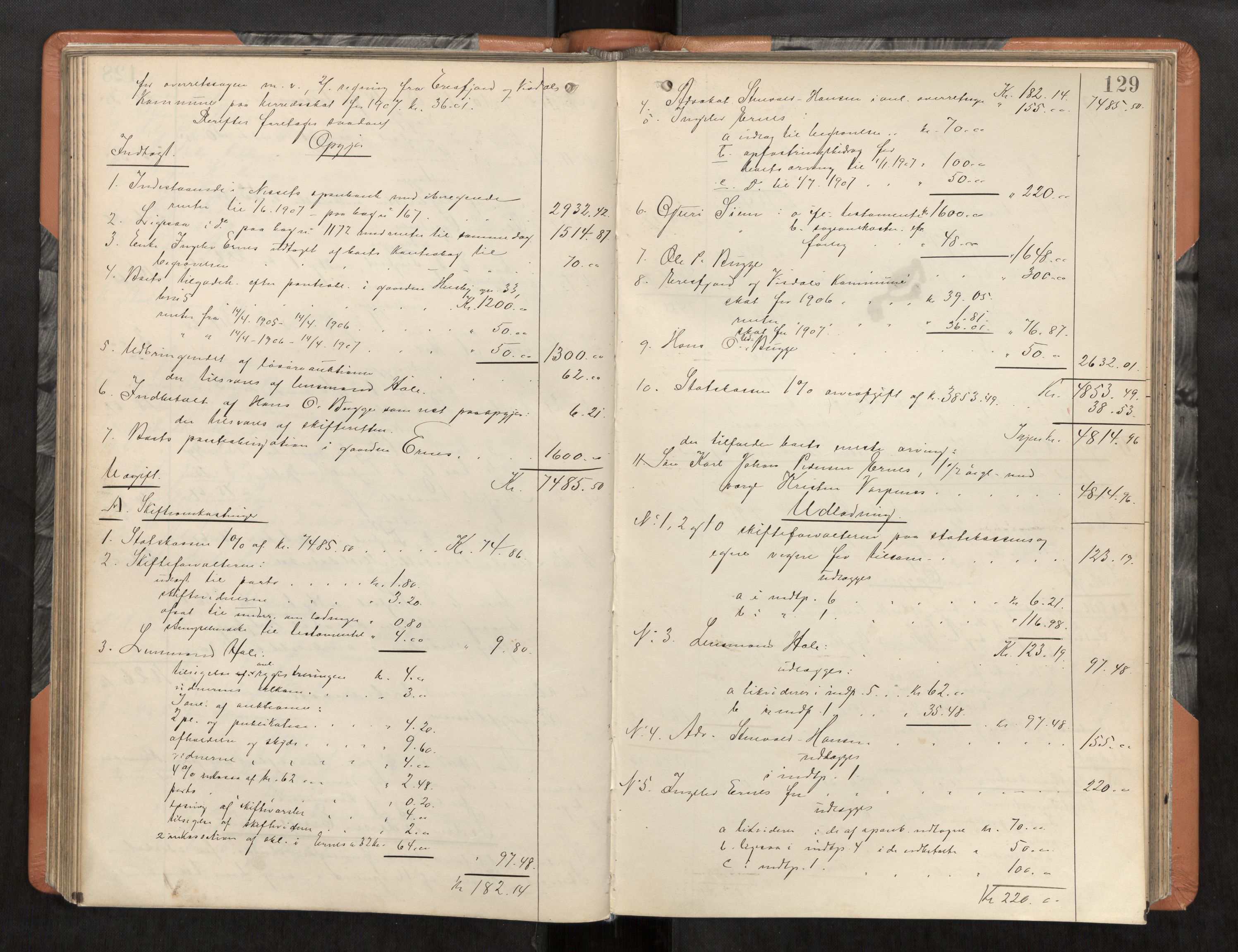 Romsdal sorenskriveri, AV/SAT-A-4149/1/3/3A/L0020: Skifteutlodnings Protokoll 6, 1905-1910, p. 129