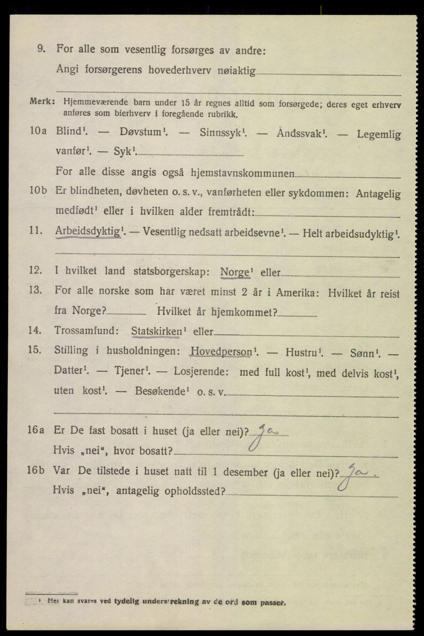 SAK, 1920 census for Gyland, 1920, p. 1345