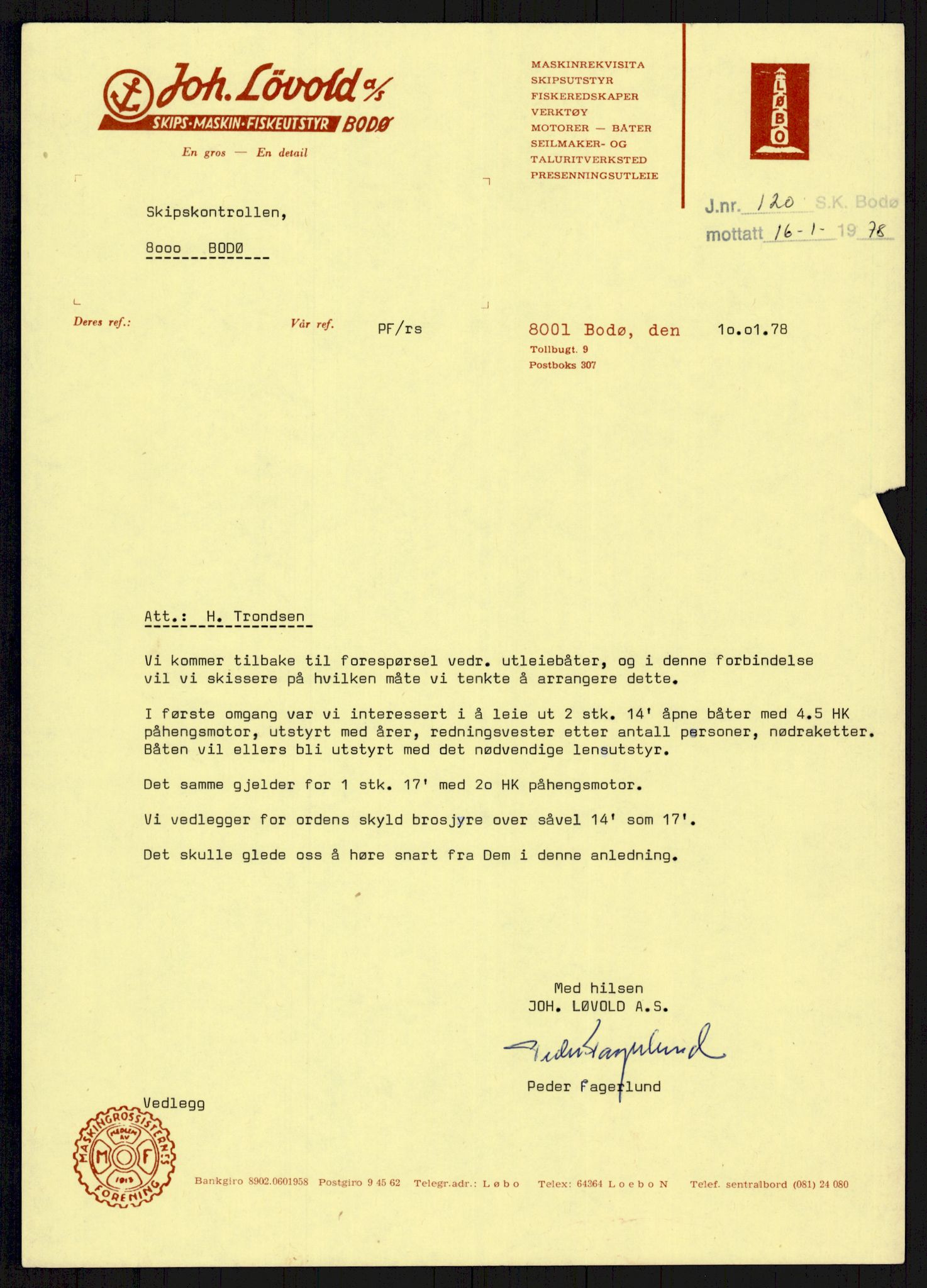 Sjøfartsdirektoratet med forløpere, generelt arkiv, AV/RA-S-1407/D/Du/Duc/L0641/0004: Skipskontrollen - Forskrifter    / Utleiebåter (2 mapper), 1977-1989, p. 465