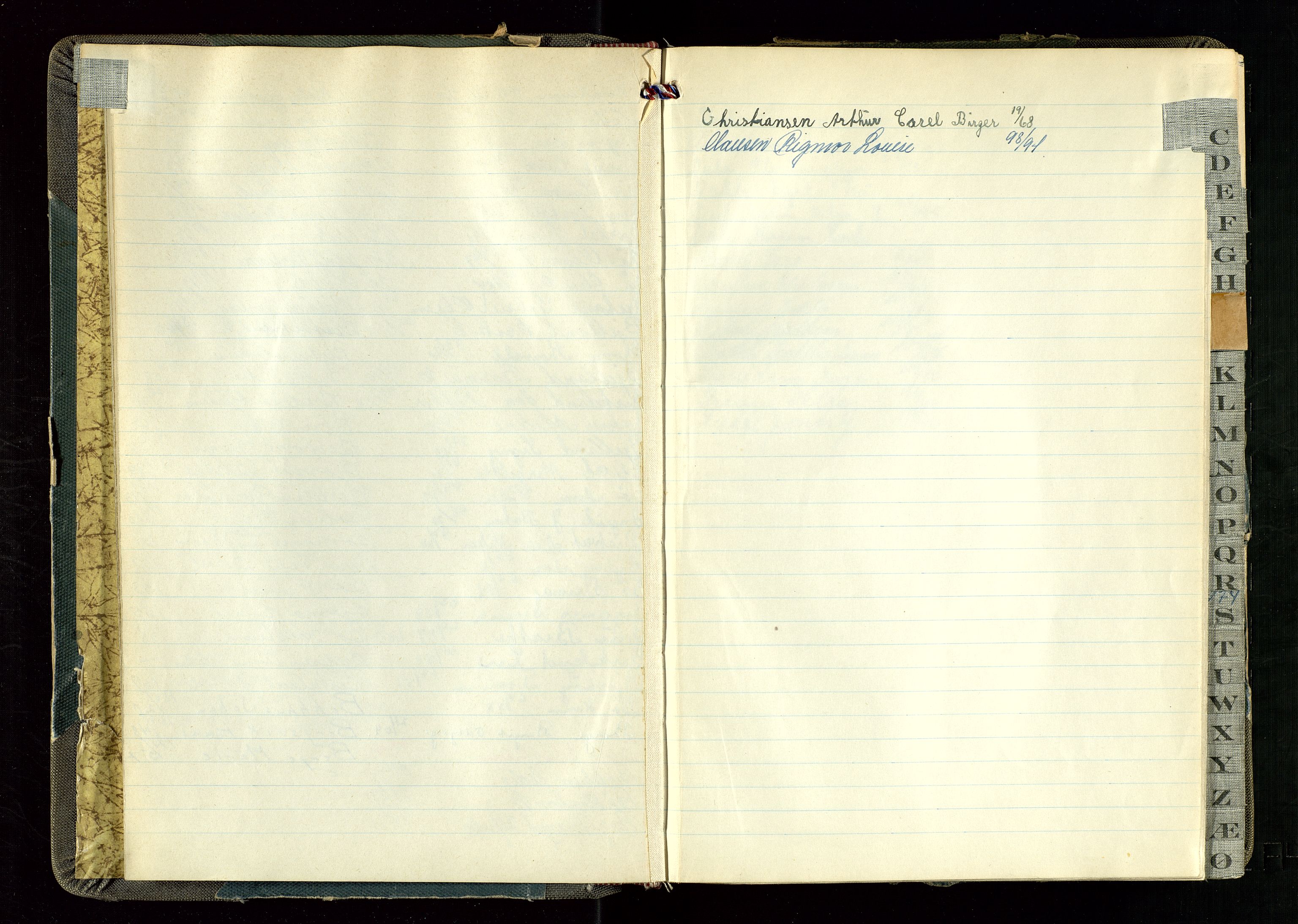 Hetland lensmannskontor, SAST/A-100101/Gga/L0005: "Protokoll over anmeldte dødsfall" (med alfabetisk navneregister), 1945-1952