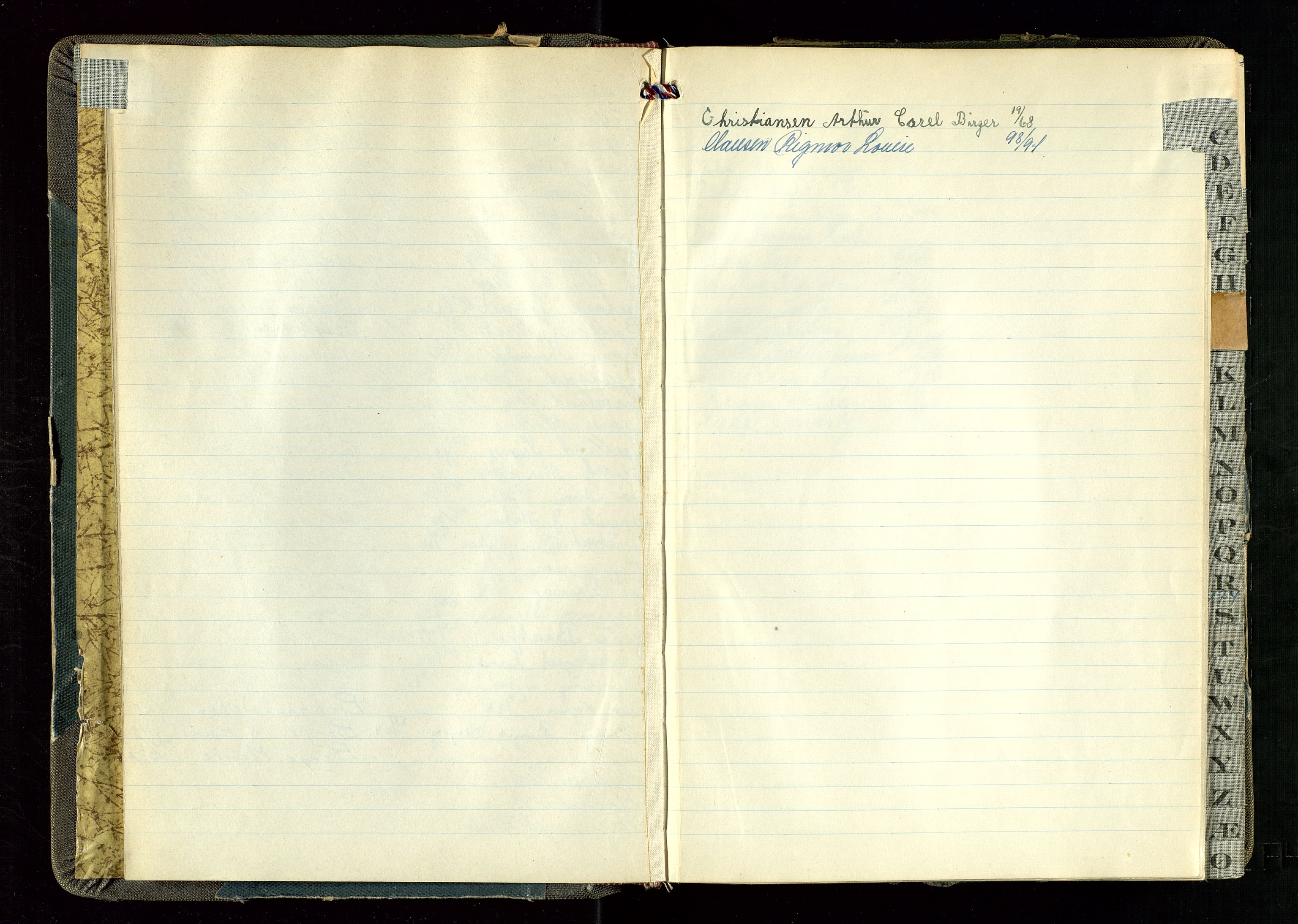 Hetland lensmannskontor, AV/SAST-A-100101/Gga/L0005: "Protokoll over anmeldte dødsfall" (med alfabetisk navneregister), 1945-1952