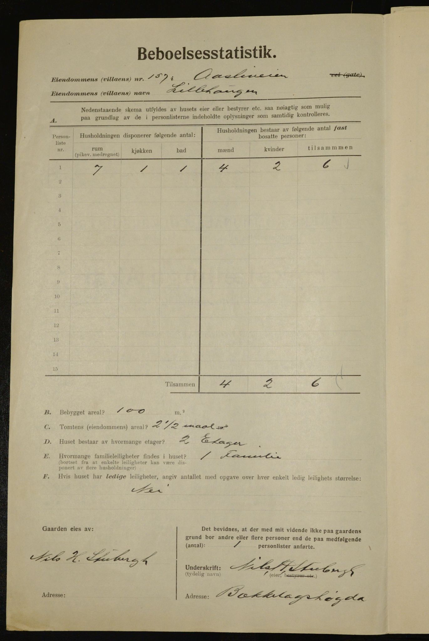 , Municipal Census 1923 for Aker, 1923, p. 44181