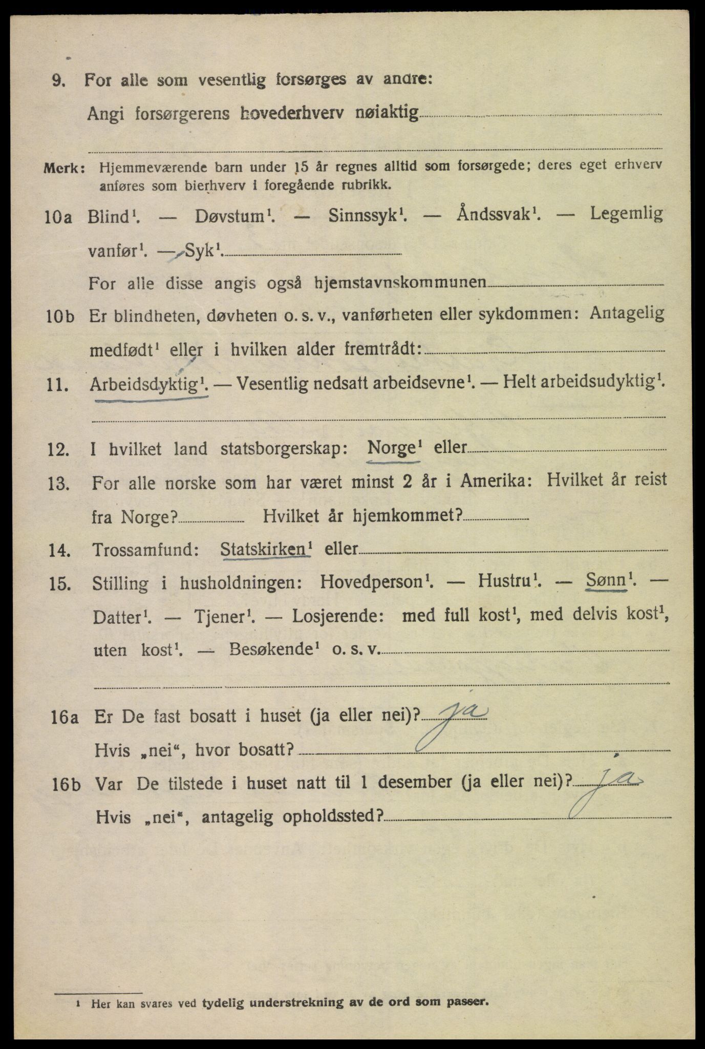 SAK, 1920 census for Hægeland, 1920, p. 2330