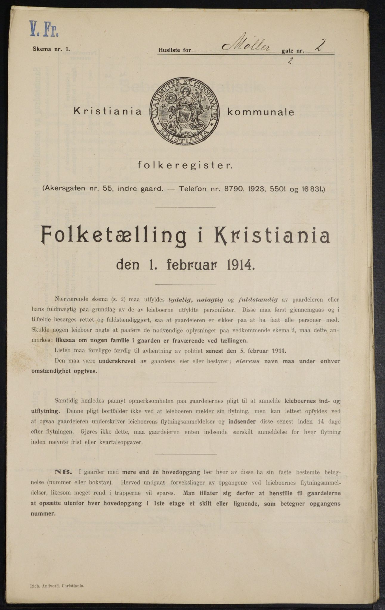 OBA, Municipal Census 1914 for Kristiania, 1914, p. 68399