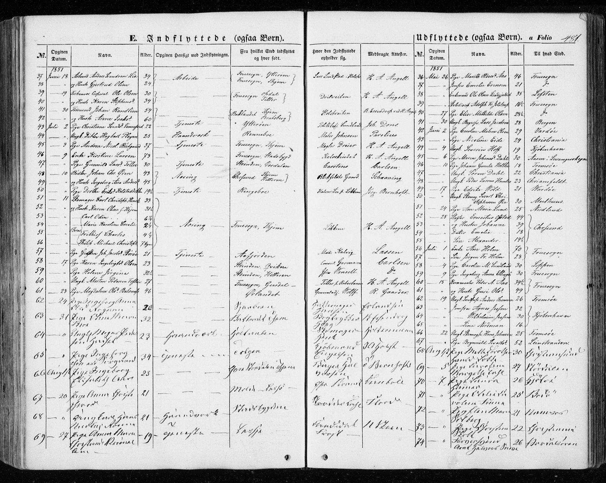Ministerialprotokoller, klokkerbøker og fødselsregistre - Sør-Trøndelag, SAT/A-1456/601/L0051: Parish register (official) no. 601A19, 1848-1857, p. 481