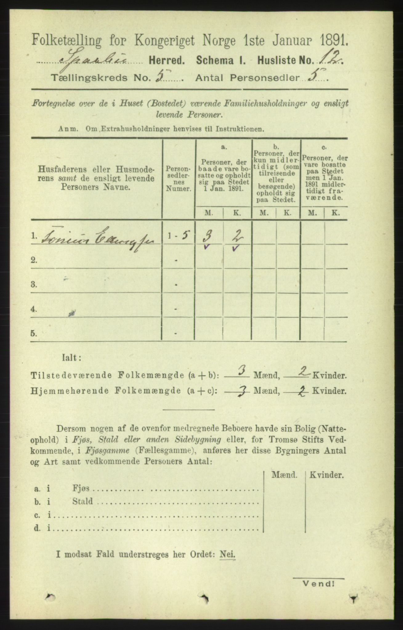 RA, 1891 census for 1731 Sparbu, 1891, p. 1592