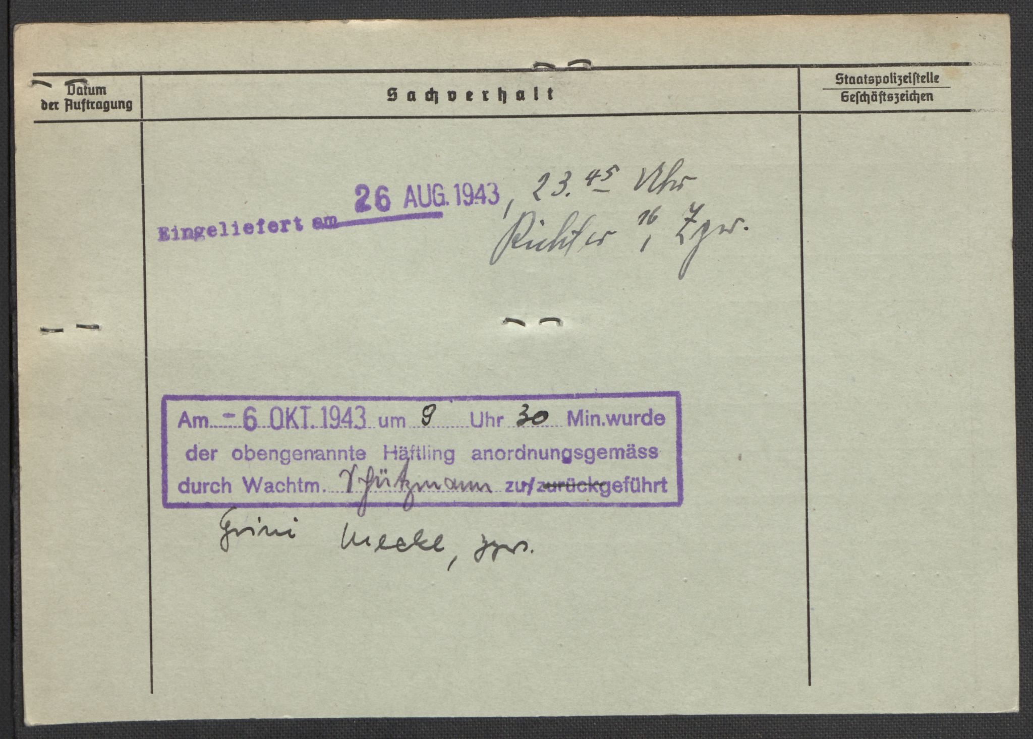 Befehlshaber der Sicherheitspolizei und des SD, AV/RA-RAFA-5969/E/Ea/Eaa/L0002: Register over norske fanger i Møllergata 19: Bj-Eng, 1940-1945, p. 1156