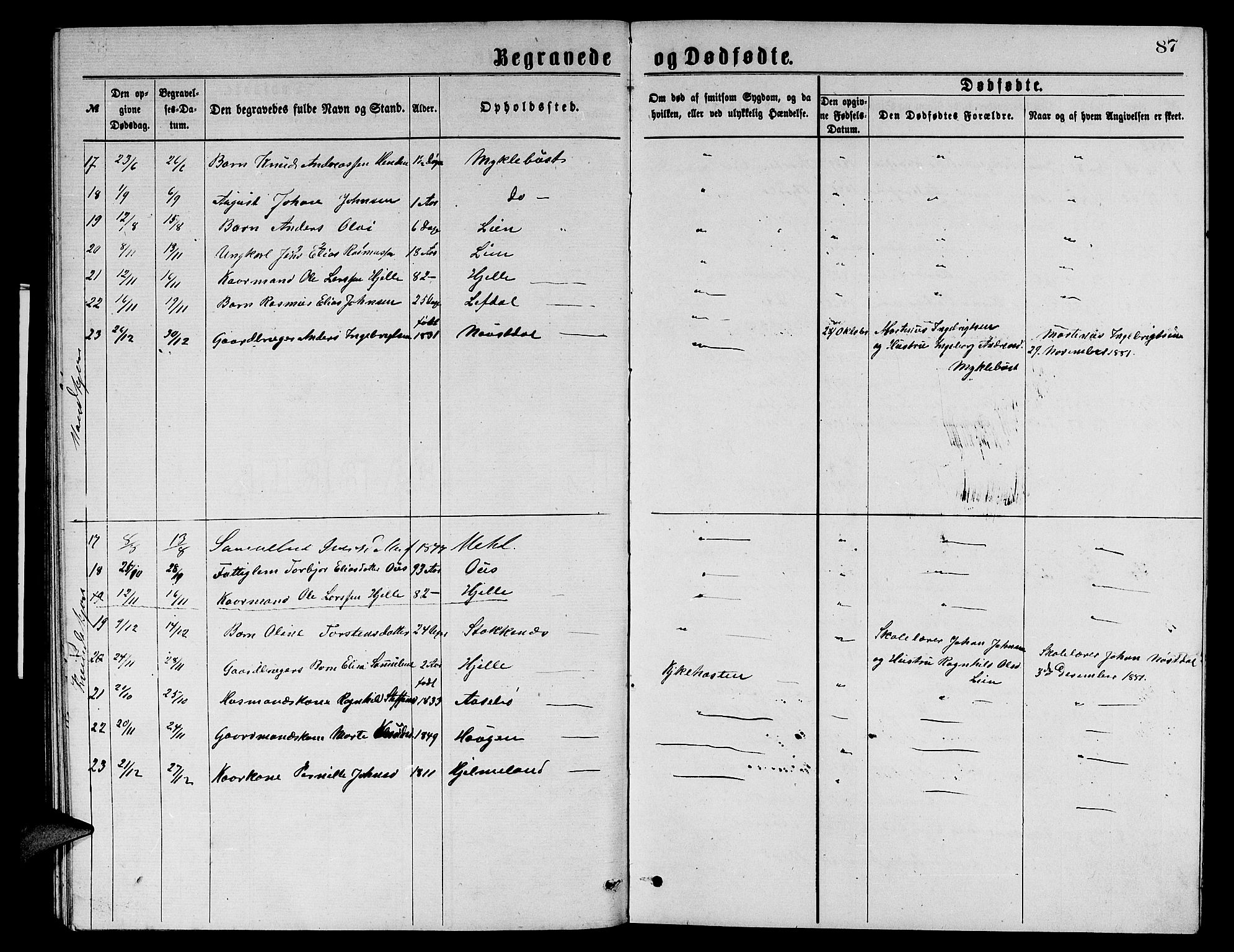 Eid sokneprestembete, AV/SAB-A-82301/H/Hab/Habb/L0001: Parish register (copy) no. B 1, 1877-1882, p. 87