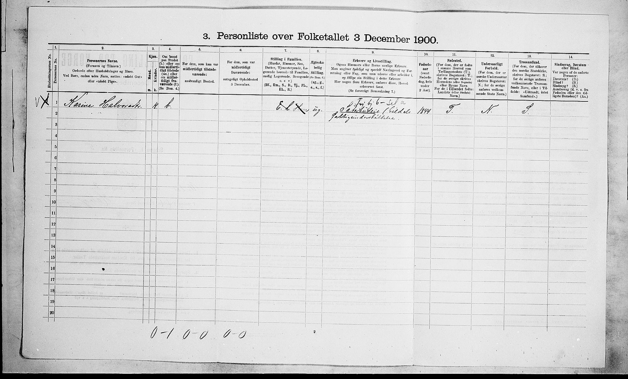 SAKO, 1900 census for Drangedal, 1900, p. 876