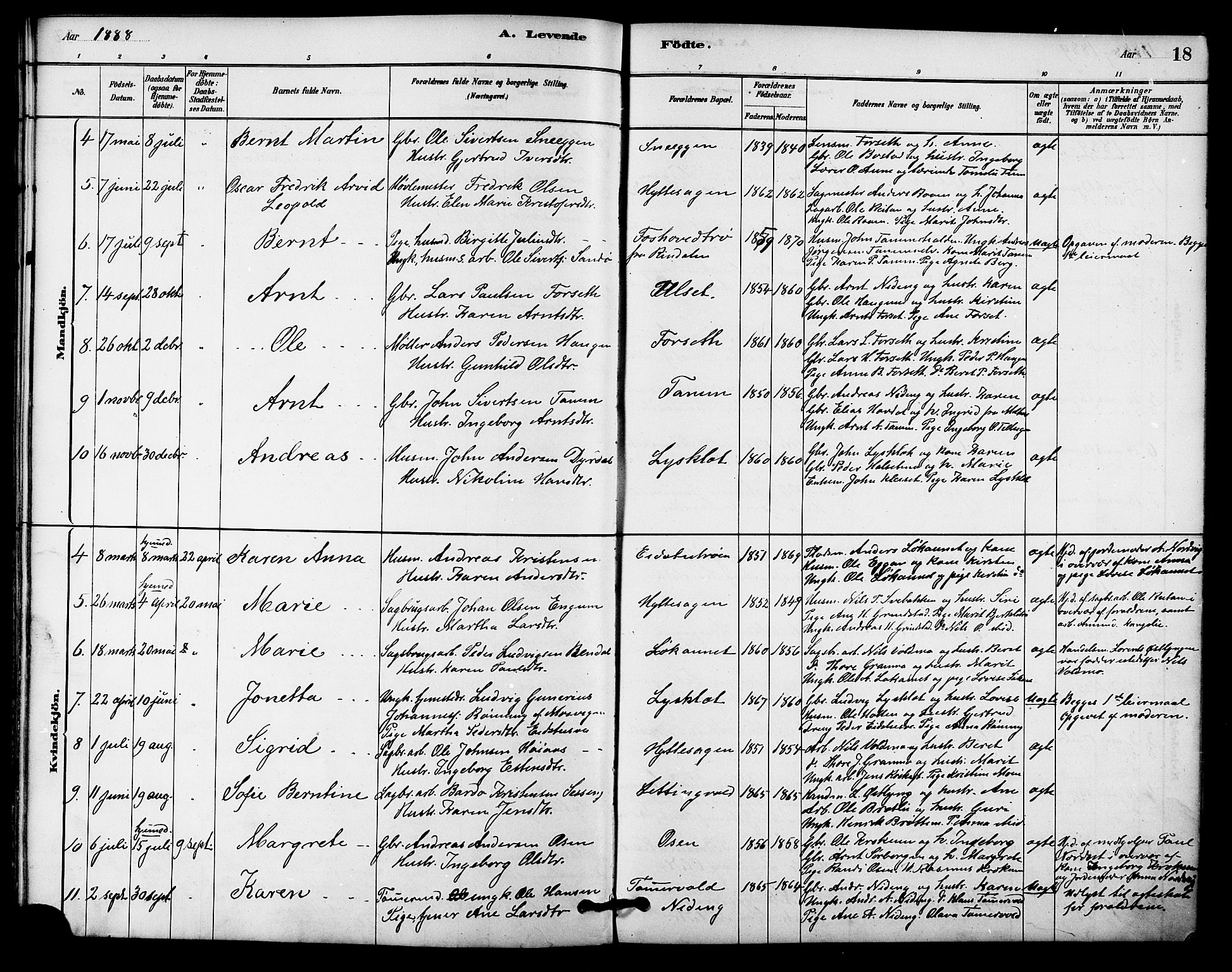 Ministerialprotokoller, klokkerbøker og fødselsregistre - Sør-Trøndelag, SAT/A-1456/618/L0444: Parish register (official) no. 618A07, 1880-1898, p. 18