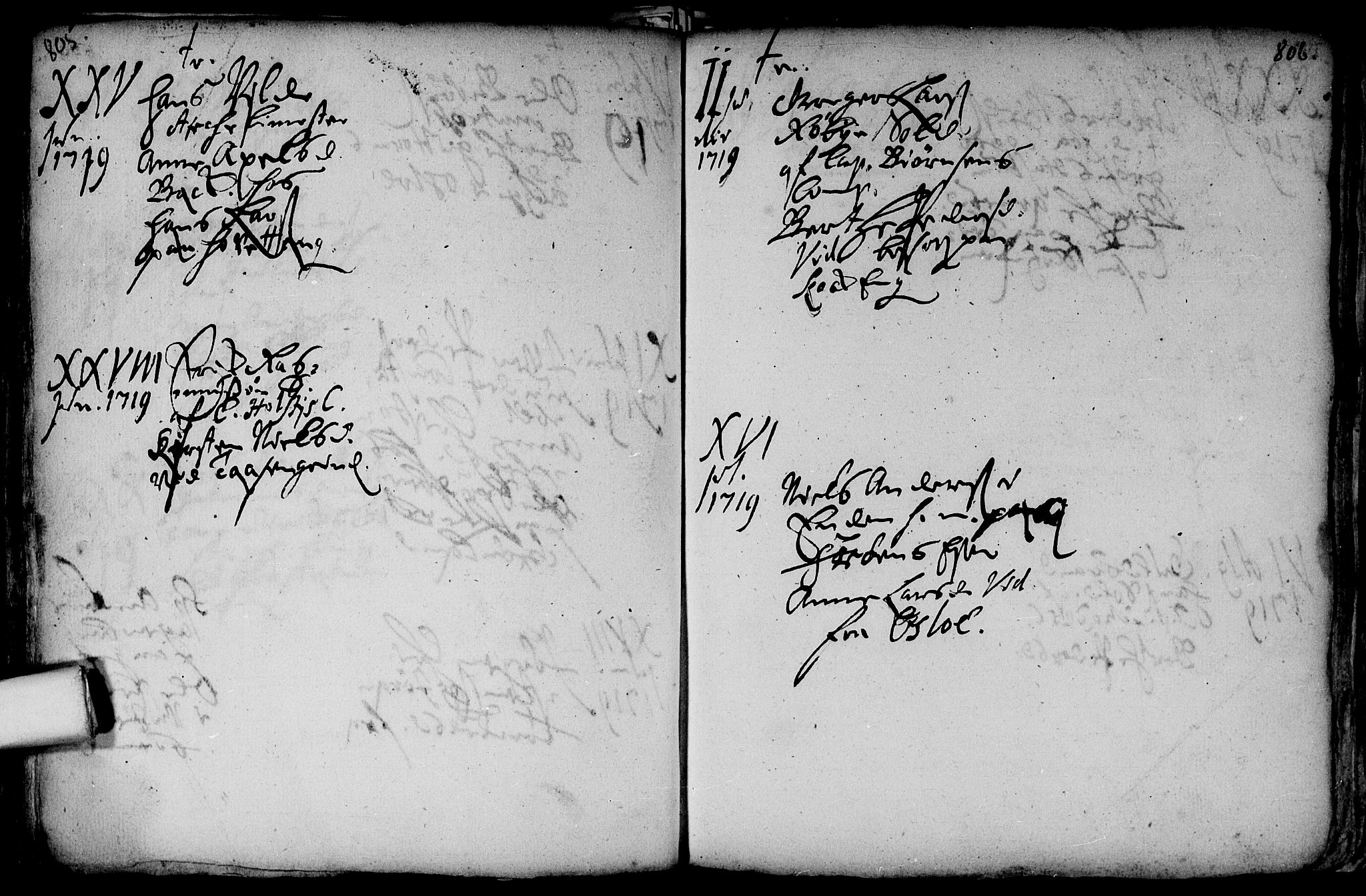 Aker prestekontor kirkebøker, AV/SAO-A-10861/F/L0002: Parish register (official) no. 2, 1714-1720, p. 805-806