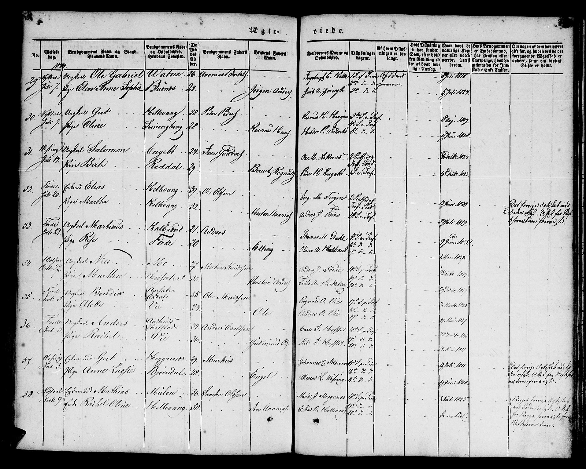 Førde sokneprestembete, SAB/A-79901/H/Haa/Haaa/L0007: Parish register (official) no. A 7, 1843-1860, p. 379