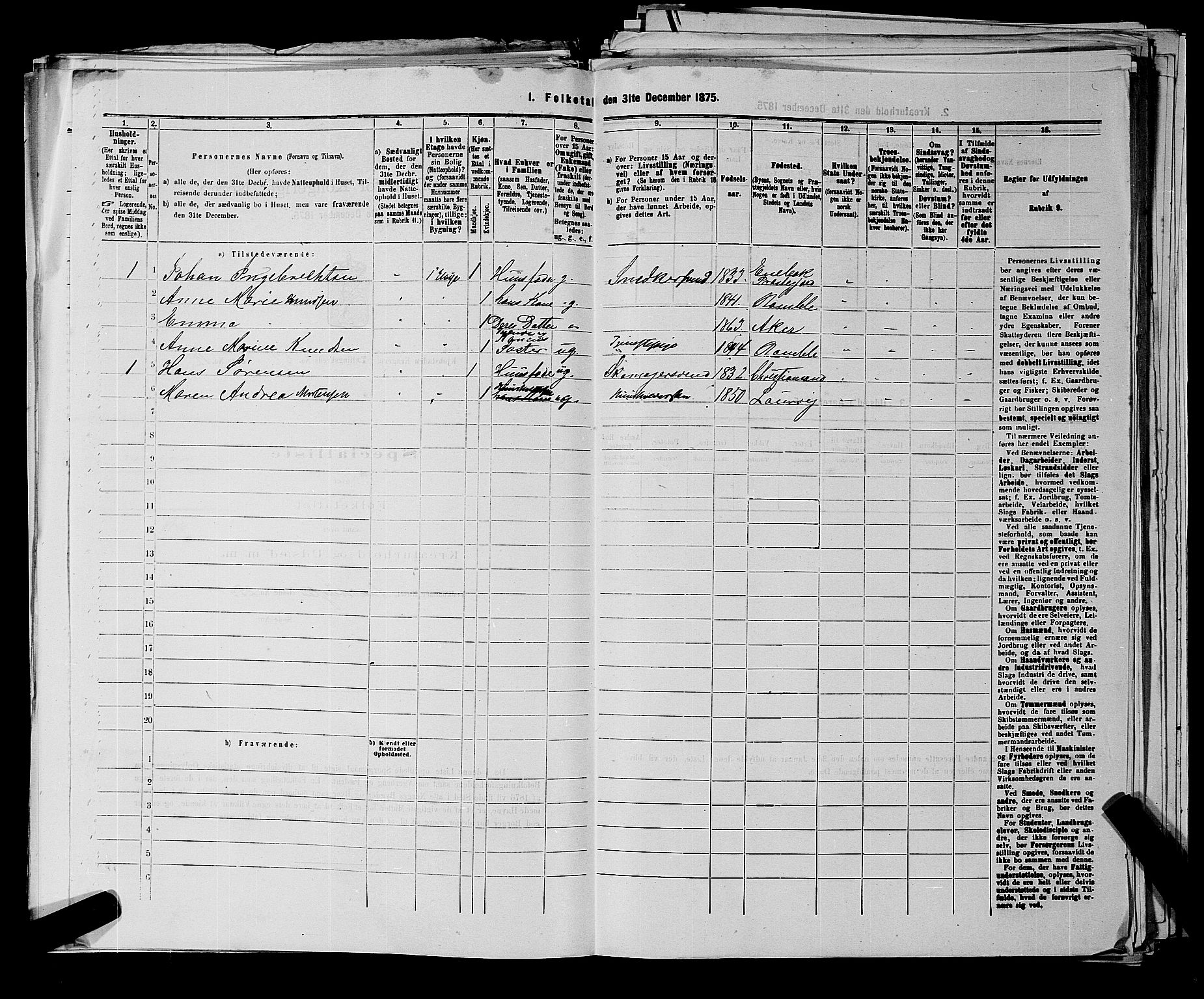 SAKO, 1875 census for 0801P Kragerø, 1875, p. 1285