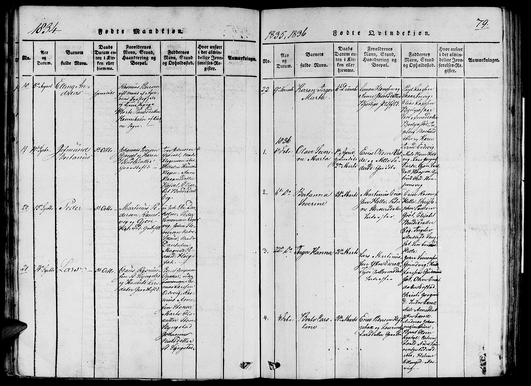 Ministerialprotokoller, klokkerbøker og fødselsregistre - Møre og Romsdal, SAT/A-1454/524/L0351: Parish register (official) no. 524A03, 1816-1838, p. 79