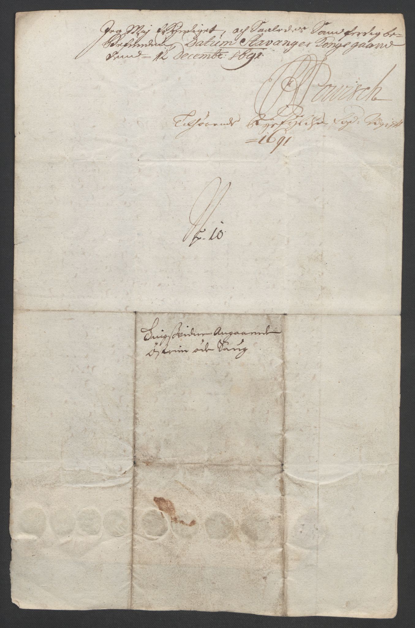 Rentekammeret inntil 1814, Reviderte regnskaper, Fogderegnskap, RA/EA-4092/R47/L2856: Fogderegnskap Ryfylke, 1689-1693, p. 414