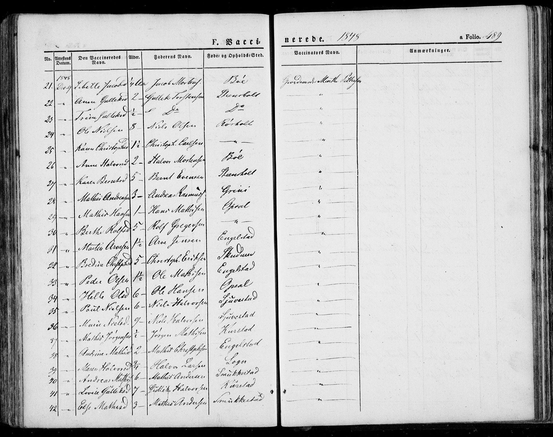 Lardal kirkebøker, AV/SAKO-A-350/F/Fa/L0006: Parish register (official) no. I 6, 1835-1860, p. 489