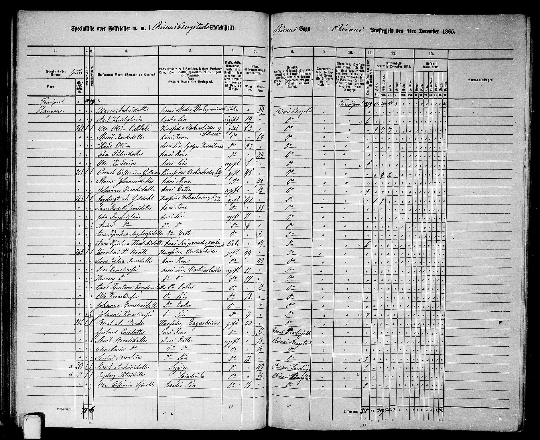 RA, 1865 census for Røros, 1865, p. 44