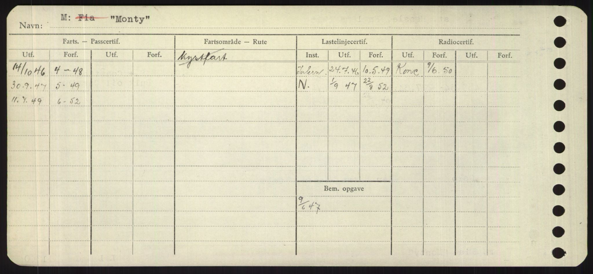 Sjøfartsdirektoratet med forløpere, Skipsmålingen, RA/S-1627/H/Hd/L0025: Fartøy, Min-Mås, p. 168