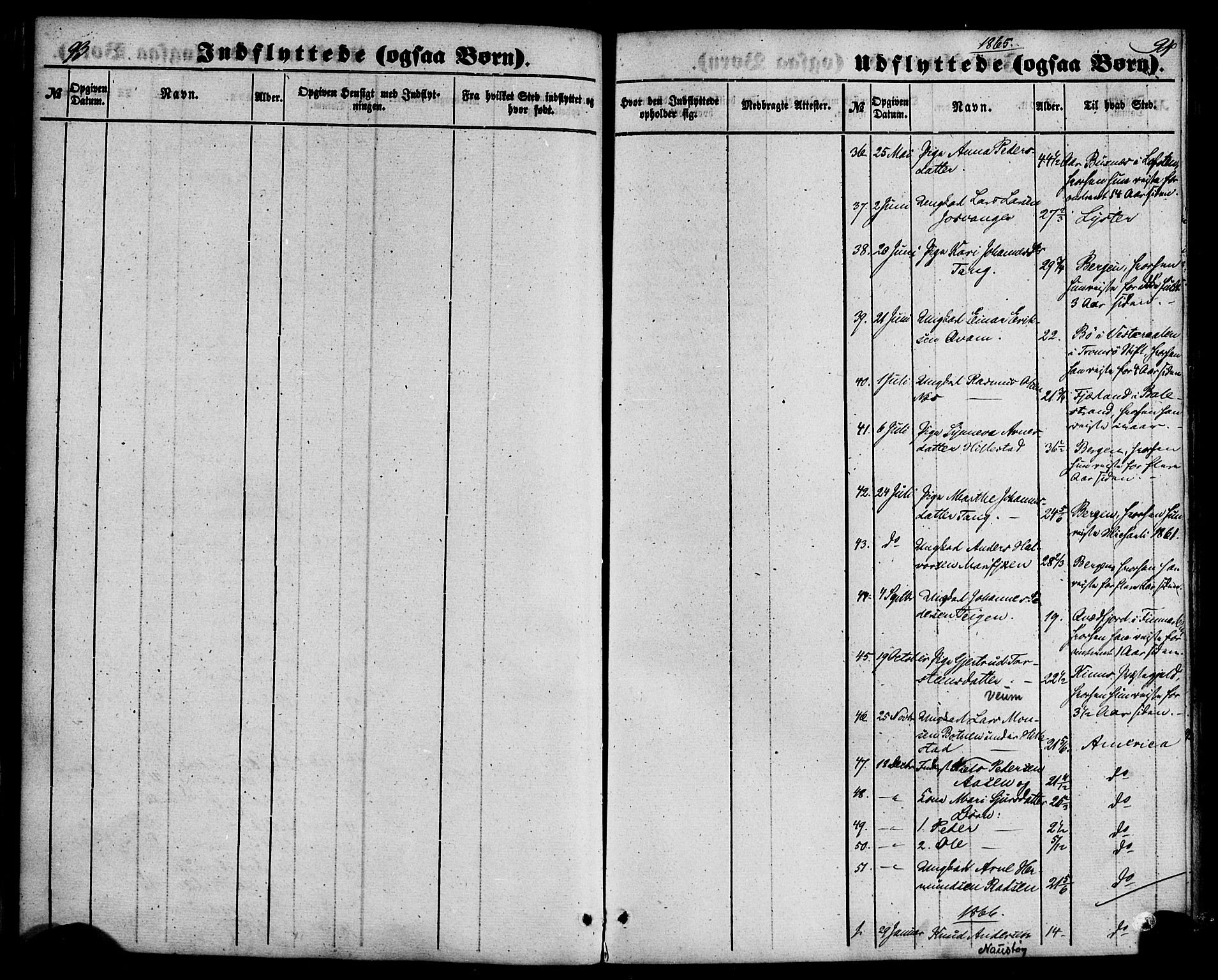 Hafslo sokneprestembete, SAB/A-80301/H/Haa/Haaa/L0018: Parish register (official) no. A 18, 1853-1886, p. 92-93