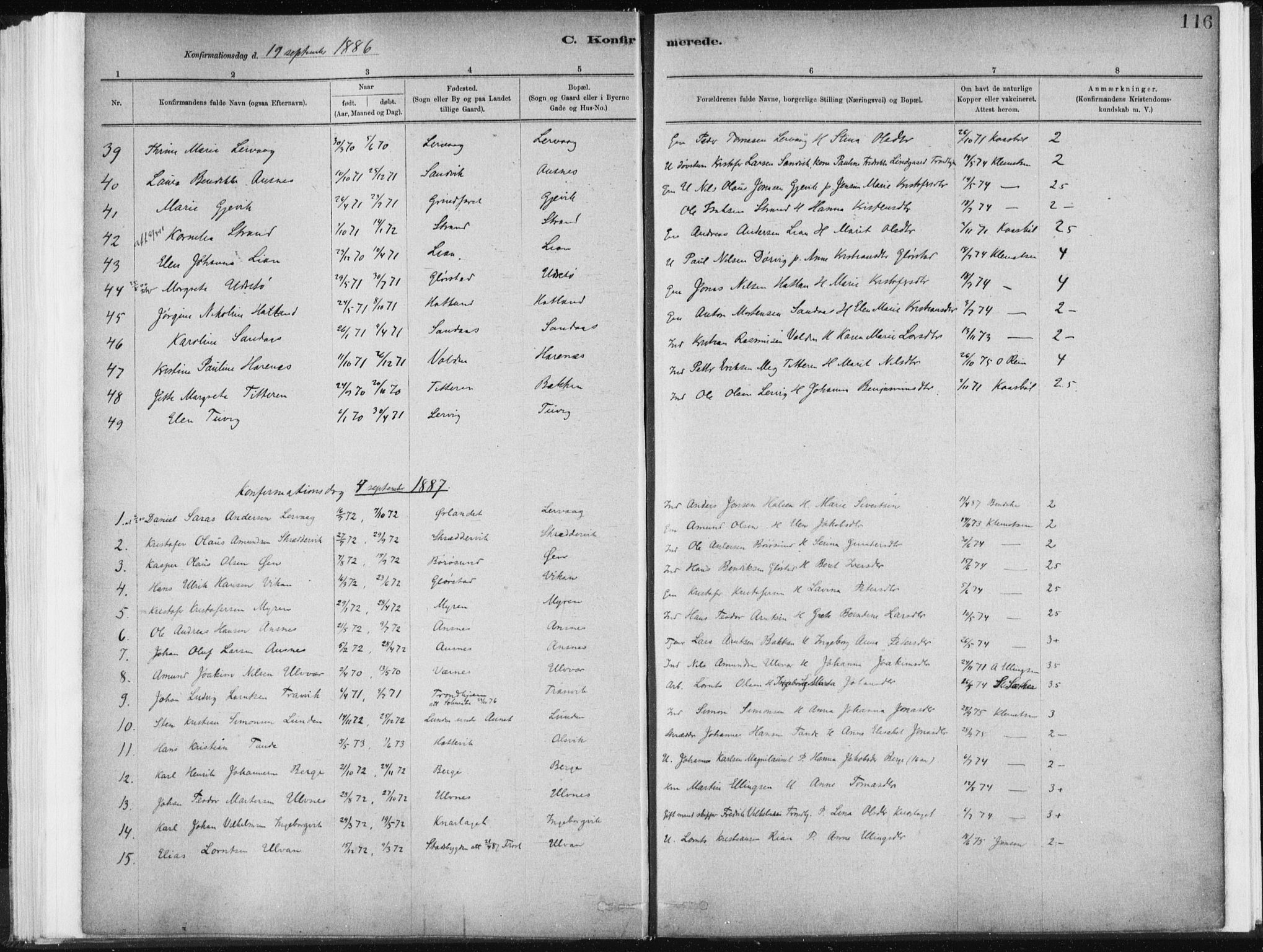 Ministerialprotokoller, klokkerbøker og fødselsregistre - Sør-Trøndelag, SAT/A-1456/637/L0558: Parish register (official) no. 637A01, 1882-1899, p. 116