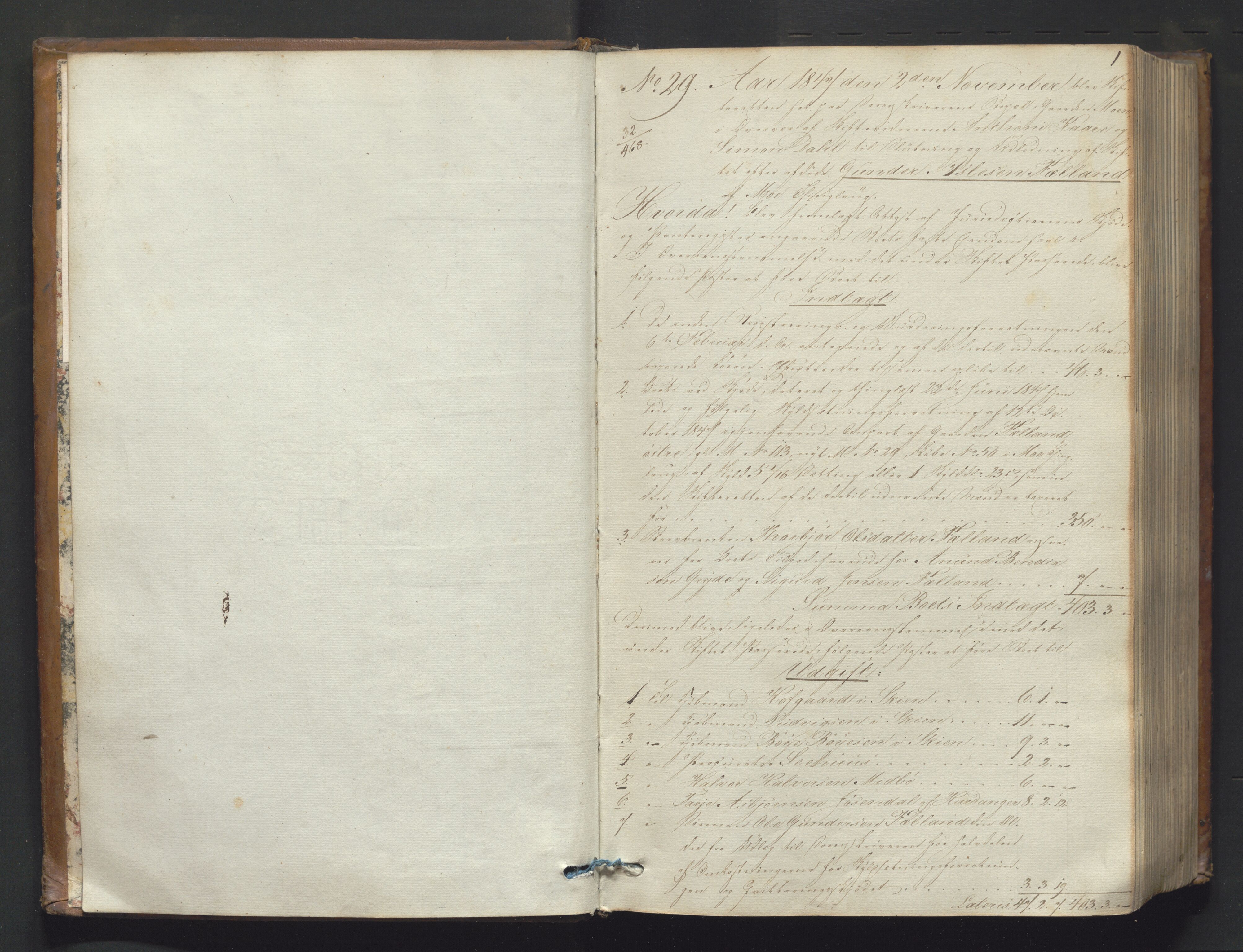 Vest-Telemark sorenskriveri, AV/SAKO-A-134/H/Ha/Hac/L0003: Skifteutlodningsprotokoll, 1847-1852, p. 1a