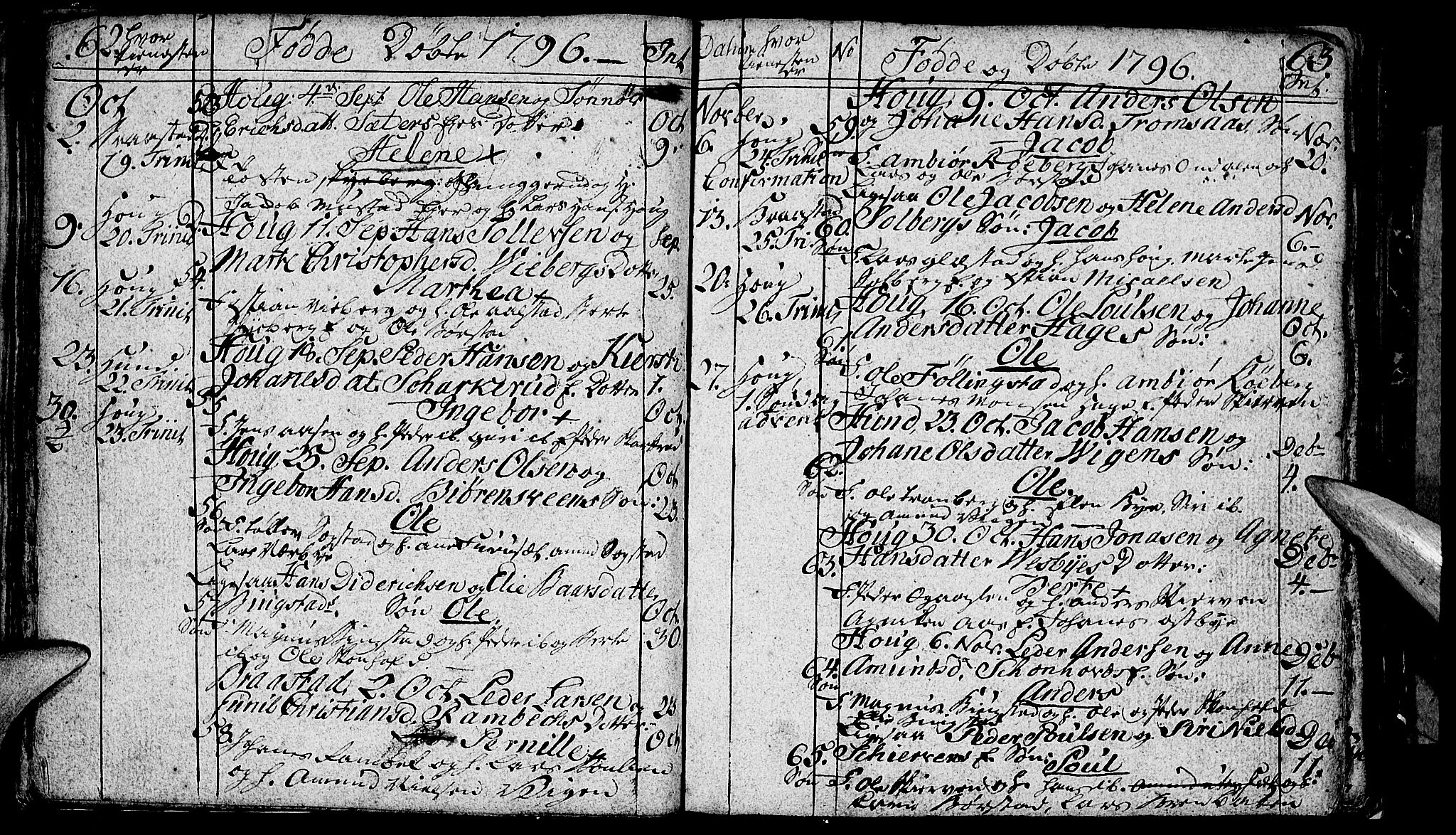 Vardal prestekontor, SAH/PREST-100/H/Ha/Hab/L0002: Parish register (copy) no. 2, 1790-1803, p. 62-63