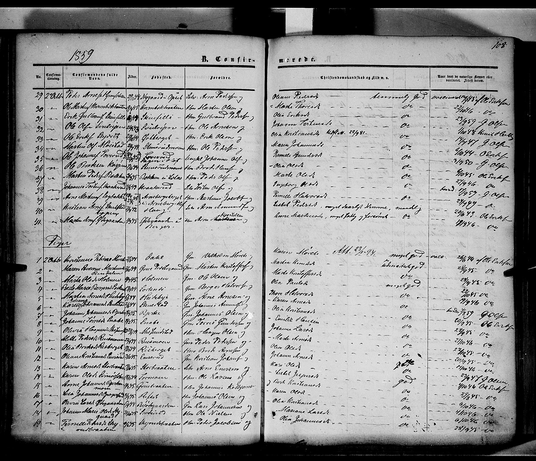 Grue prestekontor, SAH/PREST-036/H/Ha/Haa/L0009: Parish register (official) no. 9, 1859-1863, p. 108