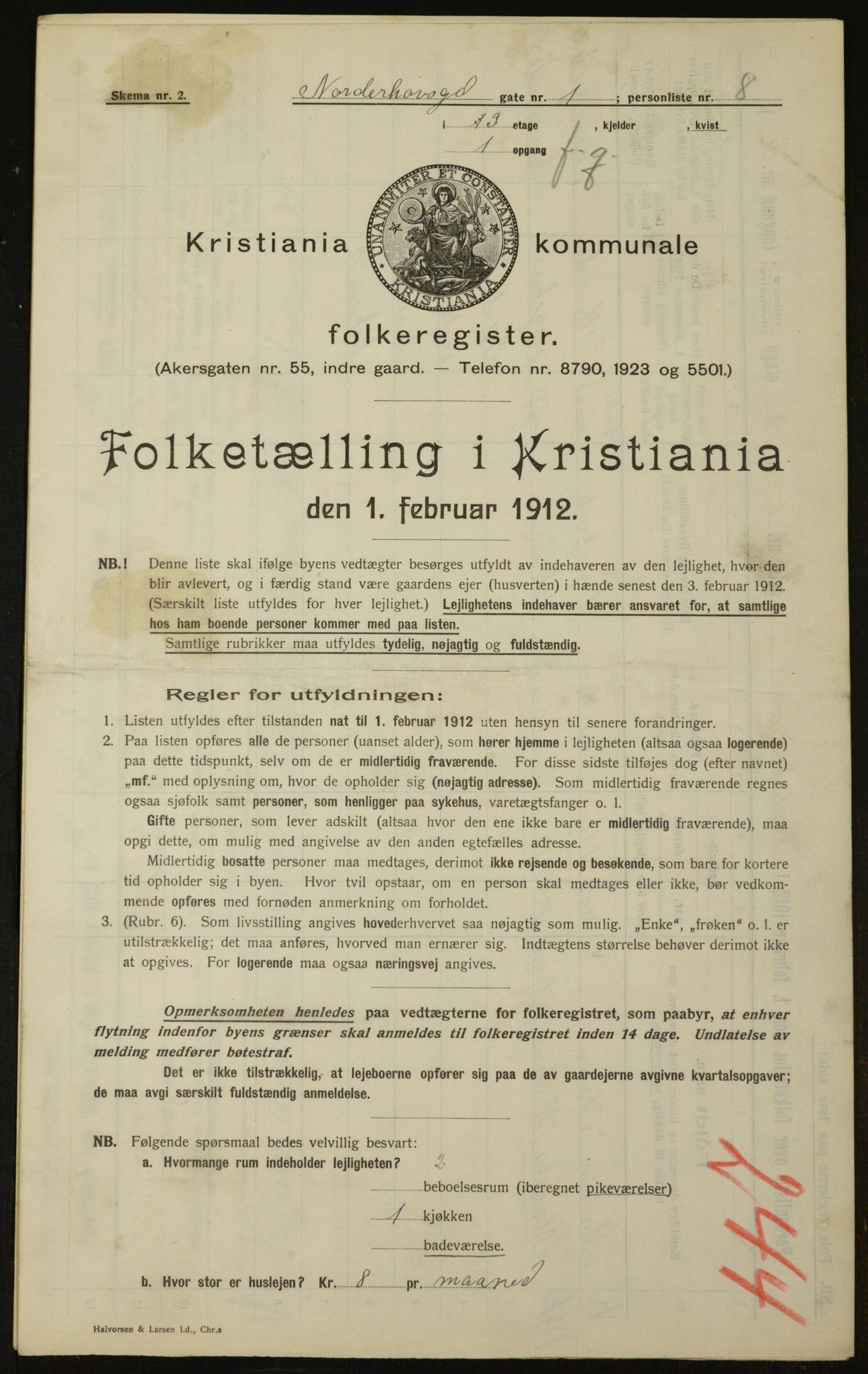 OBA, Municipal Census 1912 for Kristiania, 1912, p. 73079