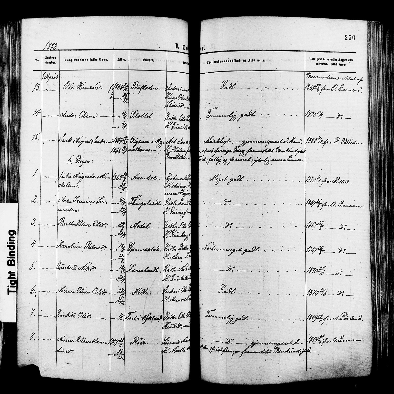 Øyestad sokneprestkontor, AV/SAK-1111-0049/F/Fa/L0016: Parish register (official) no. A 16, 1874-1886, p. 256