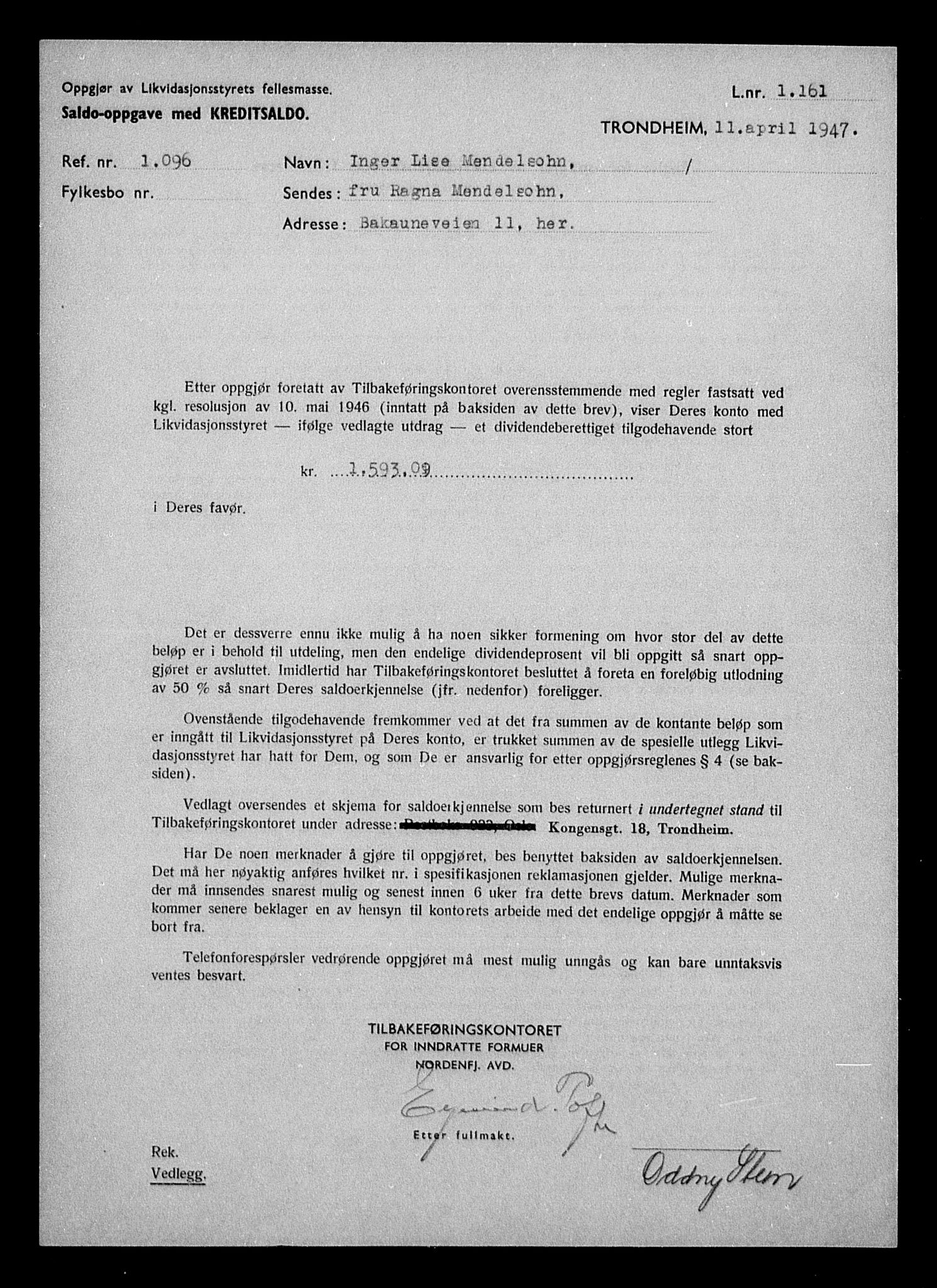Justisdepartementet, Tilbakeføringskontoret for inndratte formuer, RA/S-1564/H/Hc/Hca/L0904: --, 1945-1947, p. 581