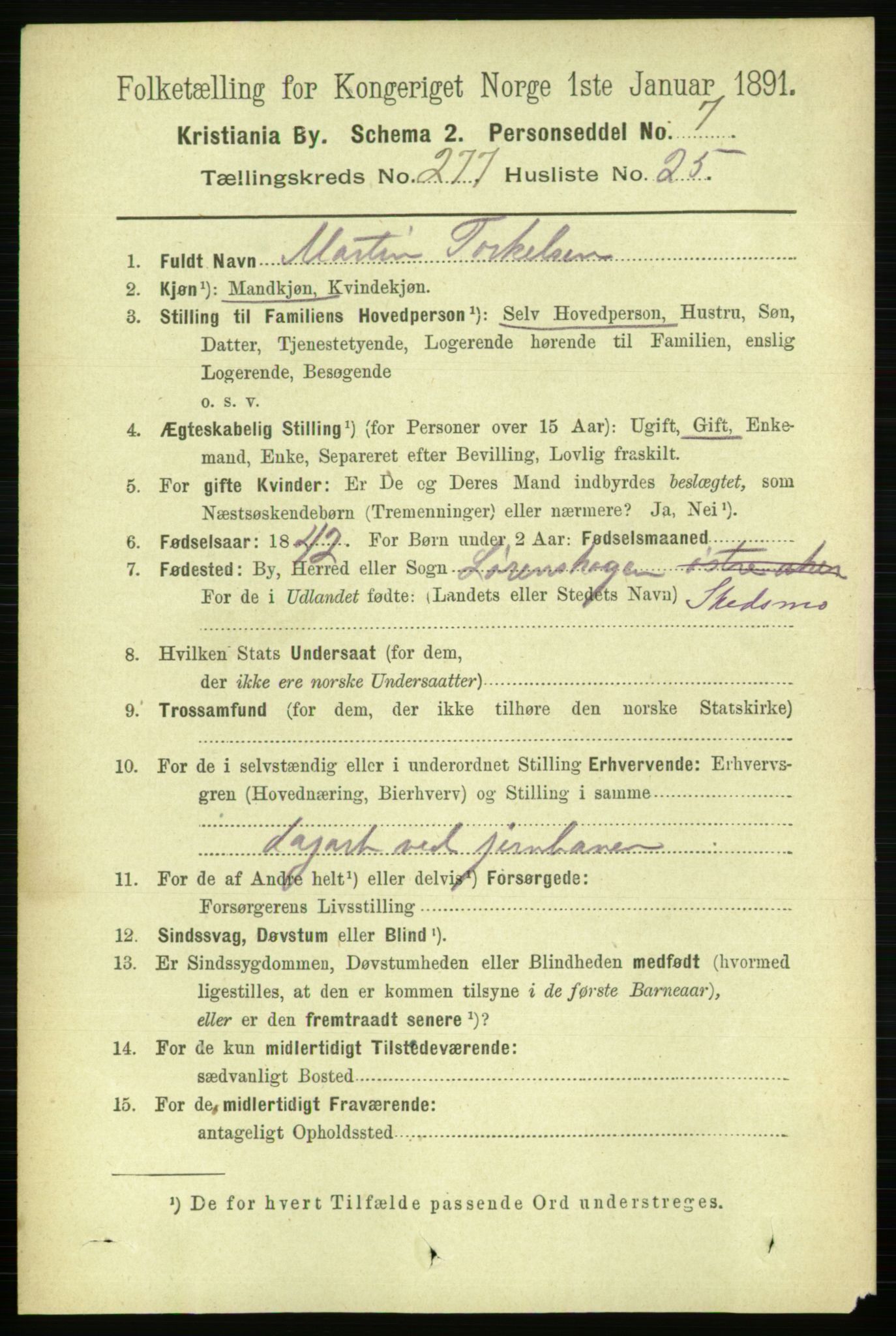 RA, 1891 census for 0301 Kristiania, 1891, p. 168650