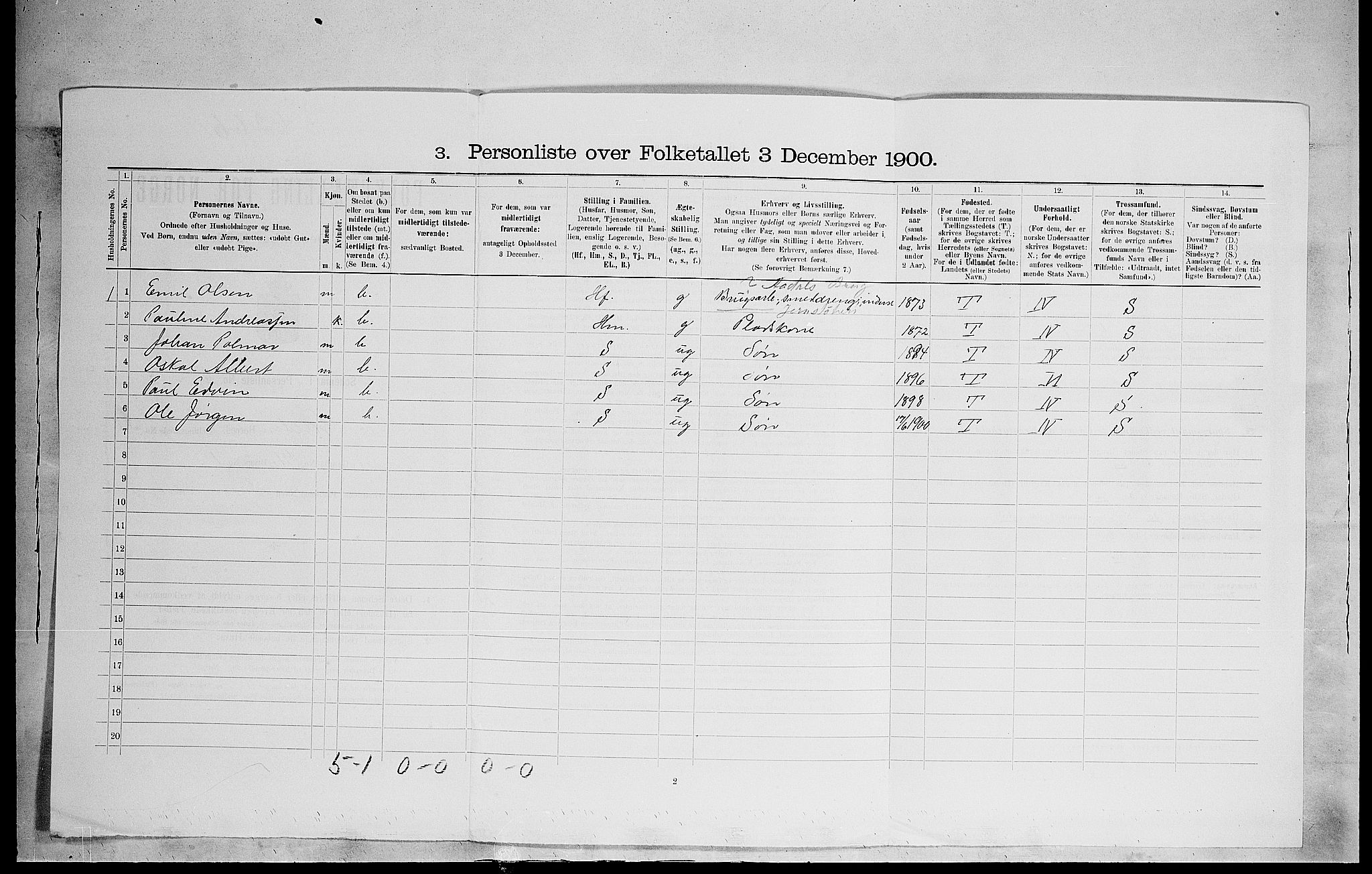 SAH, 1900 census for Løten, 1900, p. 800