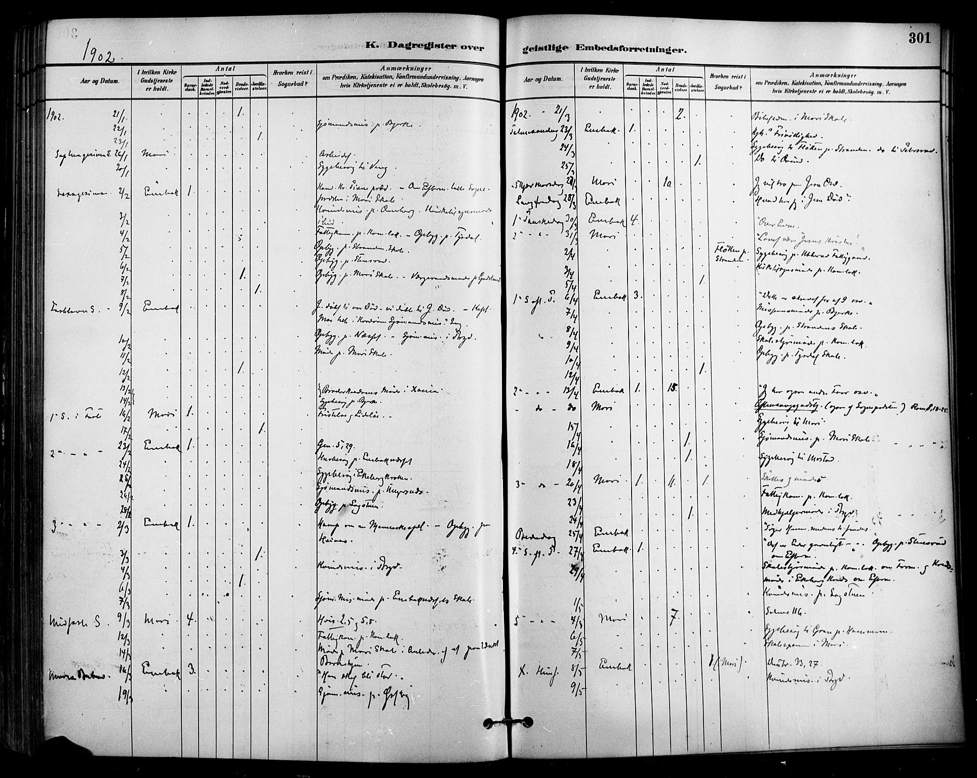 Enebakk prestekontor Kirkebøker, SAO/A-10171c/F/Fa/L0016: Parish register (official) no. I 16, 1883-1898, p. 301