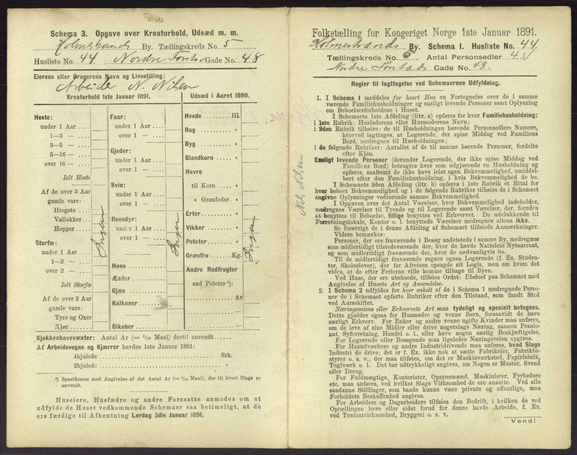 RA, 1891 census for 0702 Holmestrand, 1891, p. 480