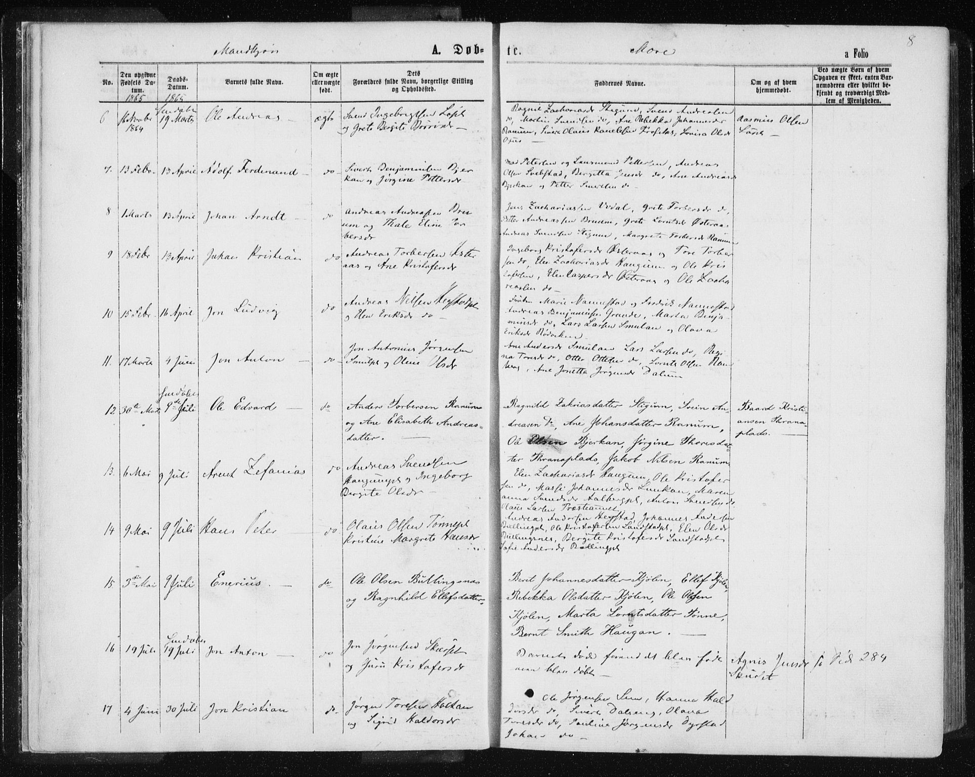 Ministerialprotokoller, klokkerbøker og fødselsregistre - Nord-Trøndelag, SAT/A-1458/735/L0345: Parish register (official) no. 735A08 /1, 1863-1872, p. 8
