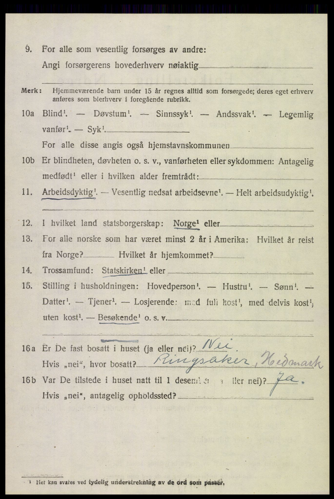 SAH, 1920 census for Vardal, 1920, p. 5056