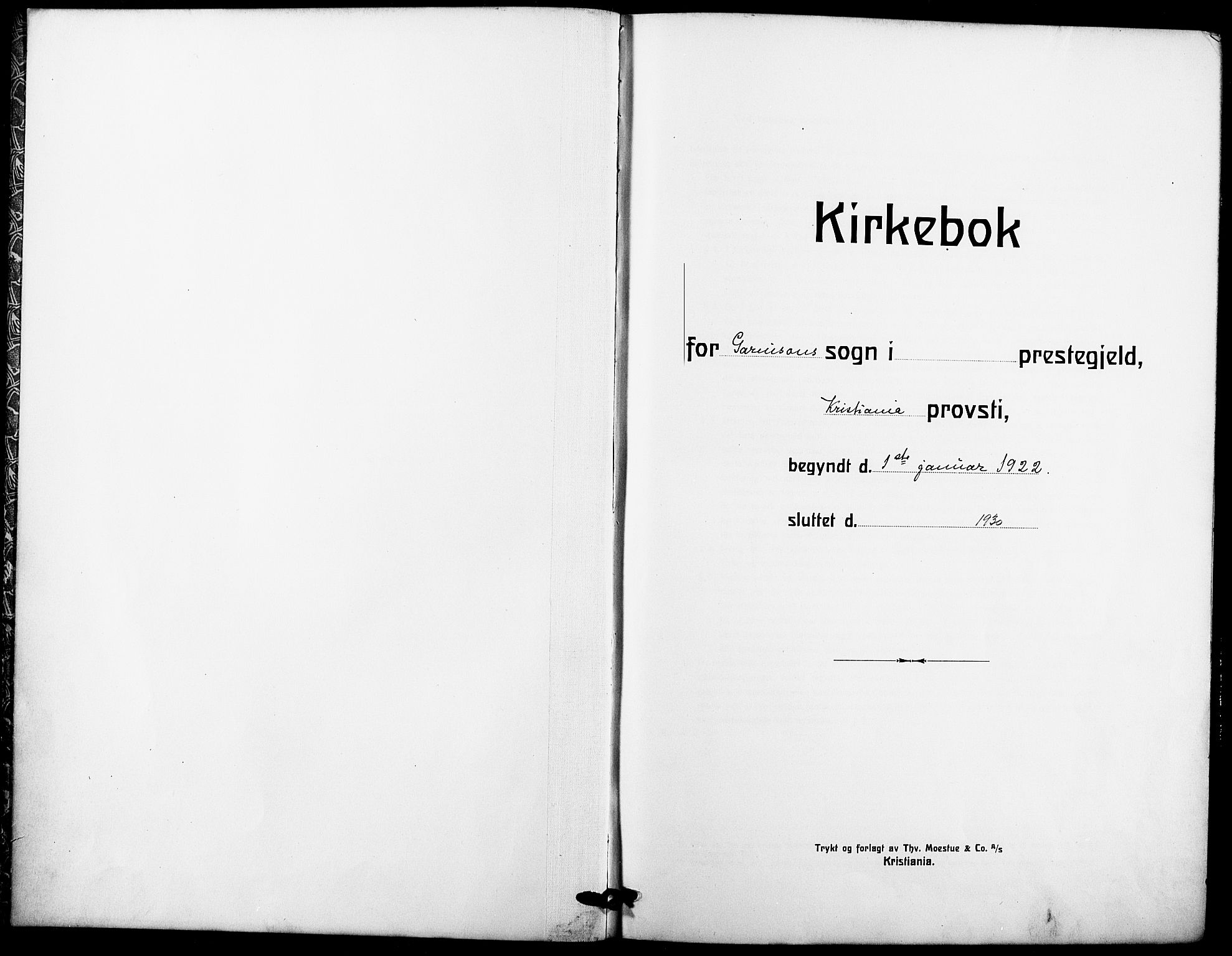 Garnisonsmenigheten Kirkebøker, SAO/A-10846/F/Fa/L0016: Parish register (official) no. 16, 1922-1930