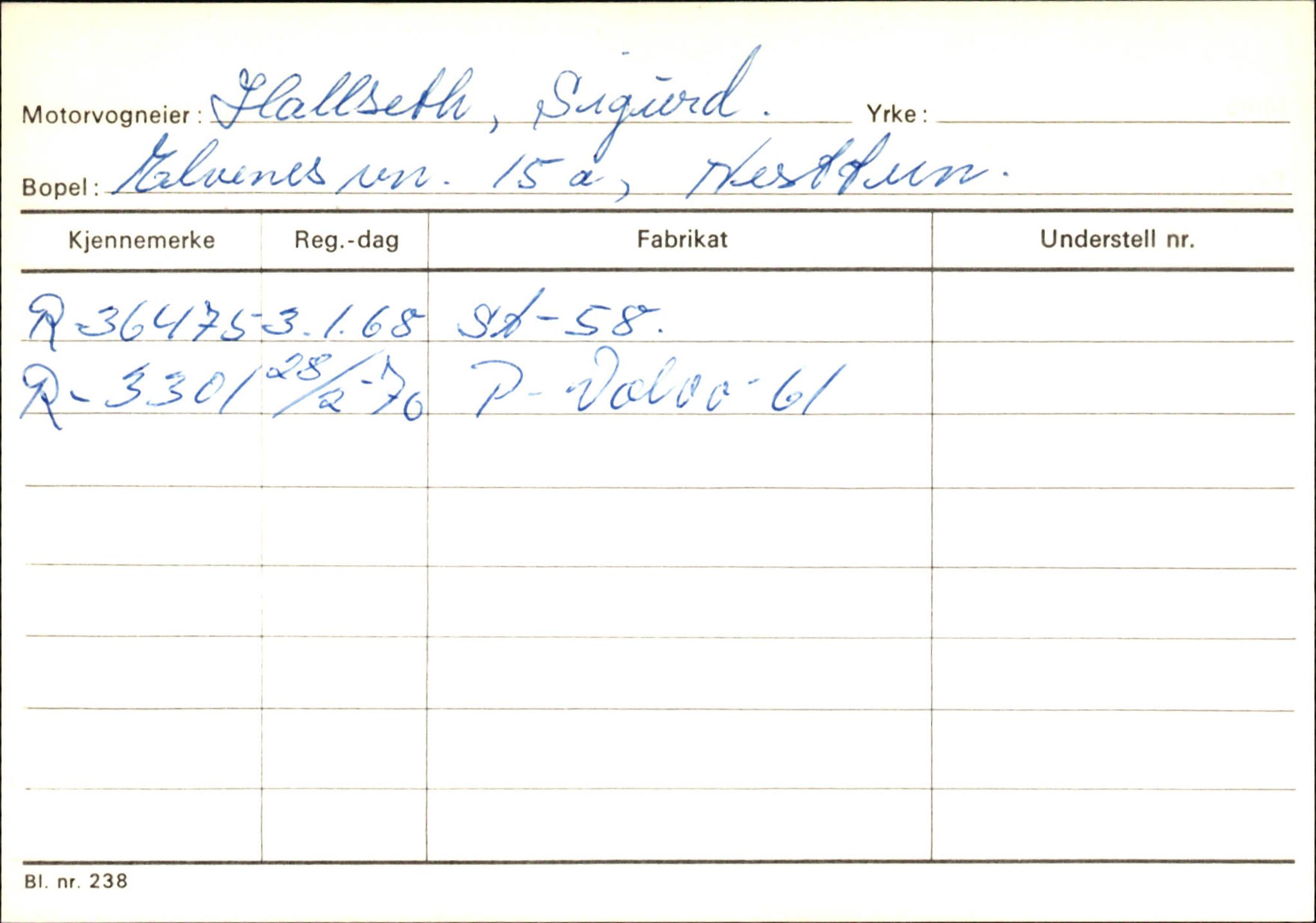 Statens vegvesen, Hordaland vegkontor, SAB/A-5201/2/Ha/L0018: R-eierkort H, 1920-1971, p. 266