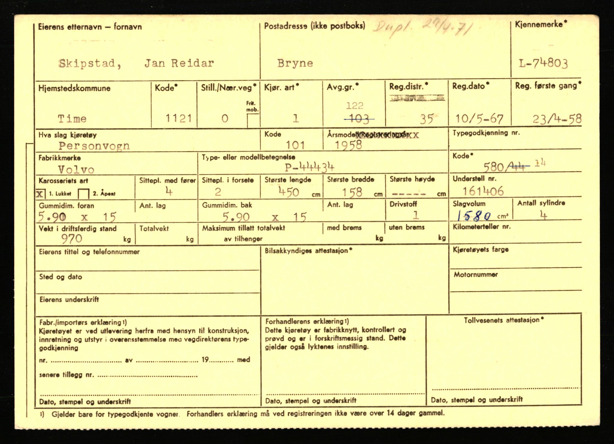 Stavanger trafikkstasjon, AV/SAST-A-101942/0/F/L0067: L-71600 - L-74999, 1930-1971, p. 2230