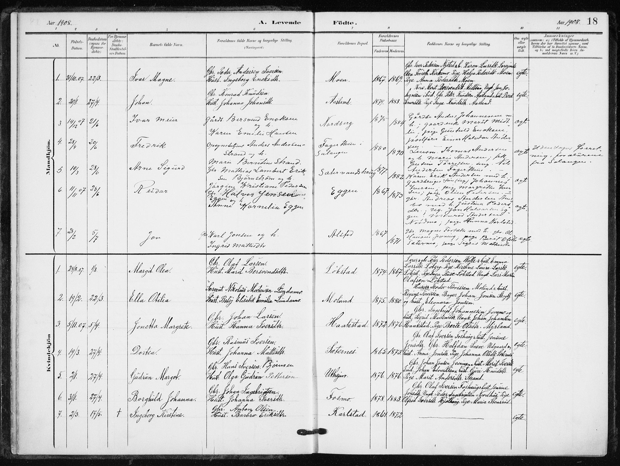 Målselv sokneprestembete, SATØ/S-1311/G/Ga/Gaa/L0013kirke: Parish register (official) no. 13, 1903-1919, p. 18