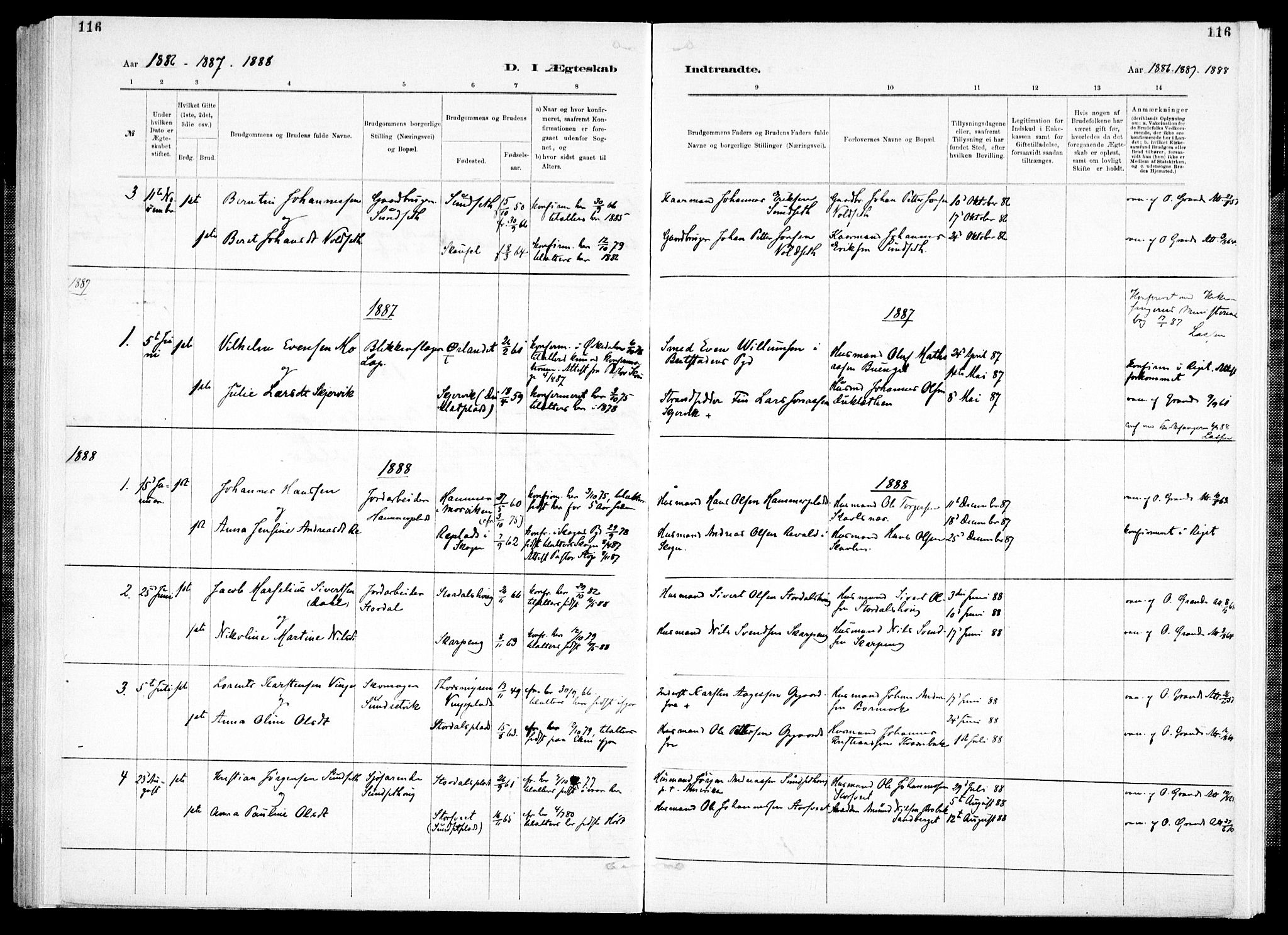 Ministerialprotokoller, klokkerbøker og fødselsregistre - Nord-Trøndelag, SAT/A-1458/733/L0325: Parish register (official) no. 733A04, 1884-1908, p. 116