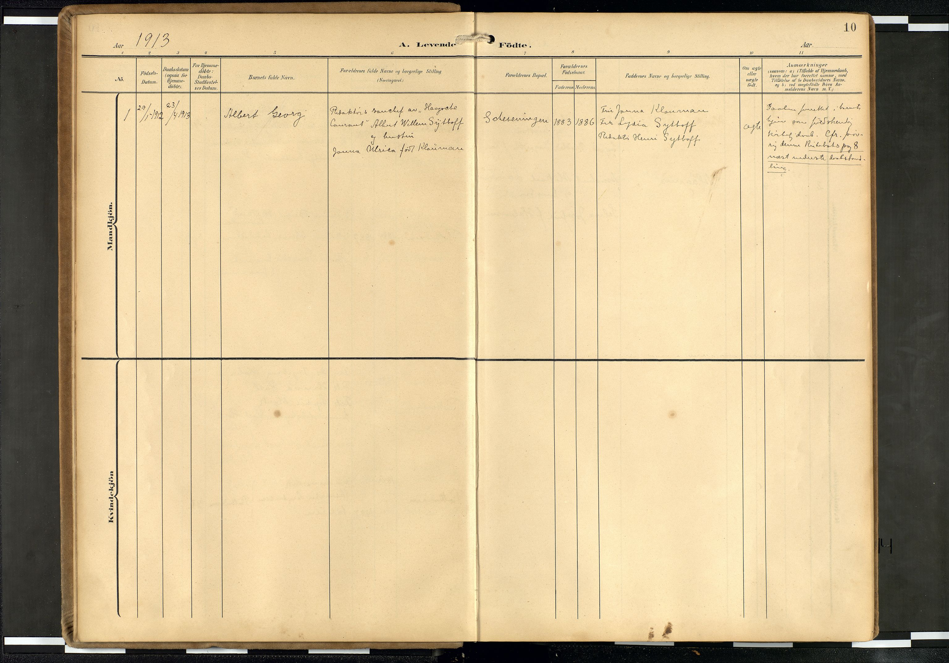 Den norske sjømannsmisjon i utlandet/Hollandske havner (Amsterdam-Rotterdam-Europort), AV/SAB-SAB/PA-0106/H/Ha/Haa/L0003: Parish register (official) no. A 3, 1908-1927, p. 9b-10a