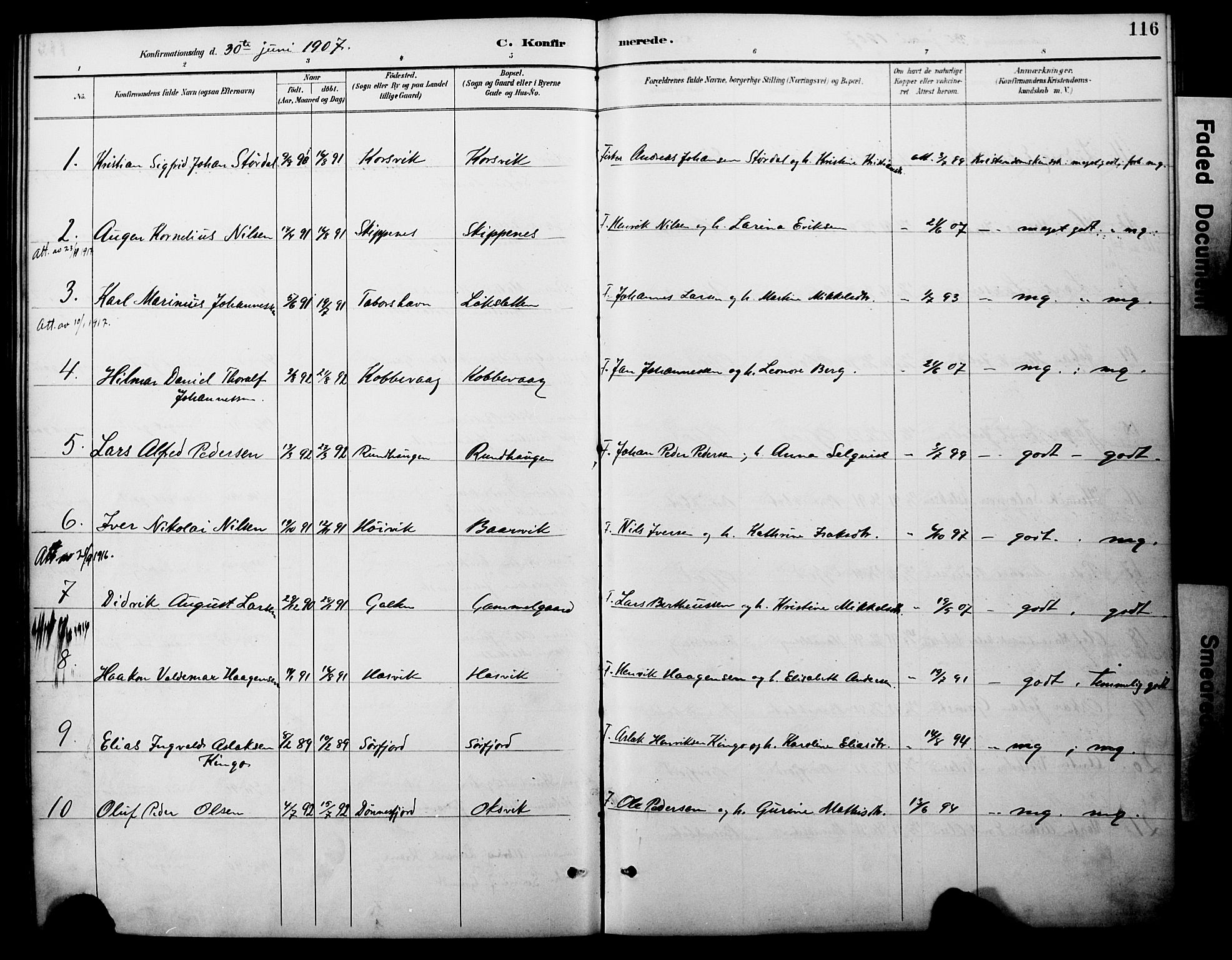Loppa sokneprestkontor, SATØ/S-1339/H/Ha/L0008kirke: Parish register (official) no. 8, 1889-1907, p. 116