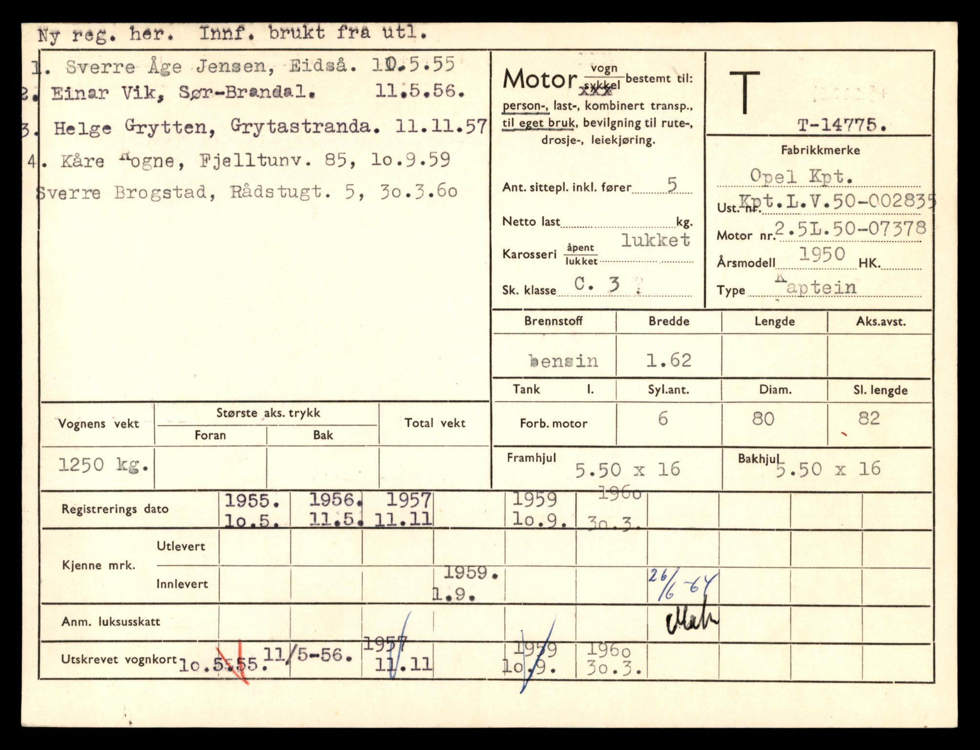 Møre og Romsdal vegkontor - Ålesund trafikkstasjon, AV/SAT-A-4099/F/Fe/L0048: Registreringskort for kjøretøy T 14721 - T 14863, 1927-1998, p. 1116