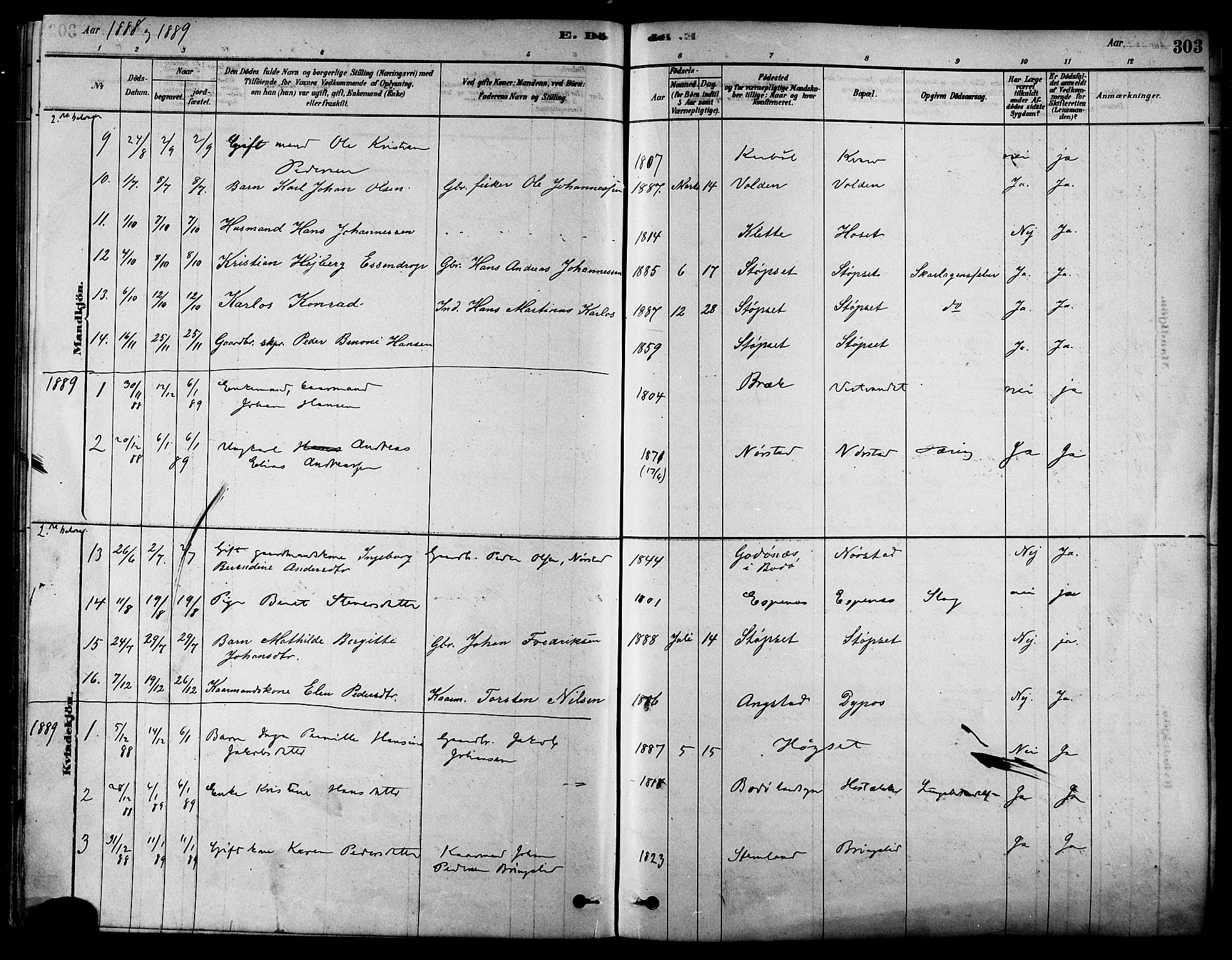 Ministerialprotokoller, klokkerbøker og fødselsregistre - Nordland, SAT/A-1459/852/L0740: Parish register (official) no. 852A10, 1878-1894, p. 303