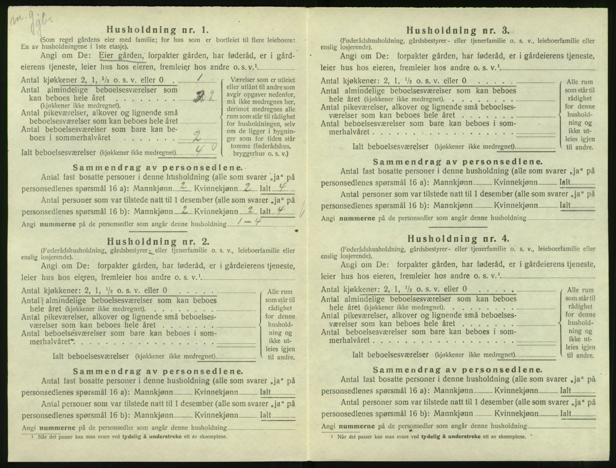 SAT, 1920 census for Hareid, 1920, p. 474