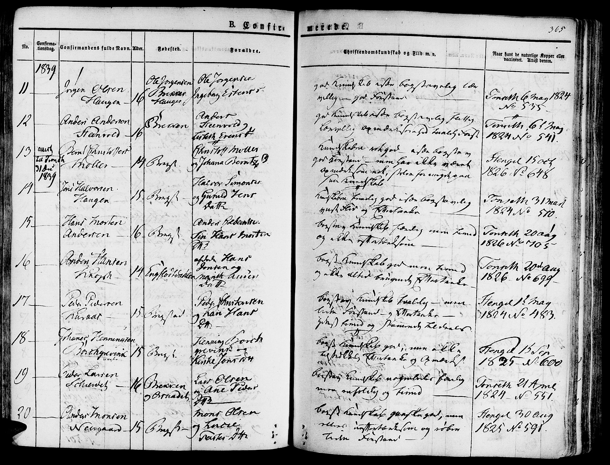 Ministerialprotokoller, klokkerbøker og fødselsregistre - Sør-Trøndelag, SAT/A-1456/681/L0930: Parish register (official) no. 681A08, 1829-1844, p. 365