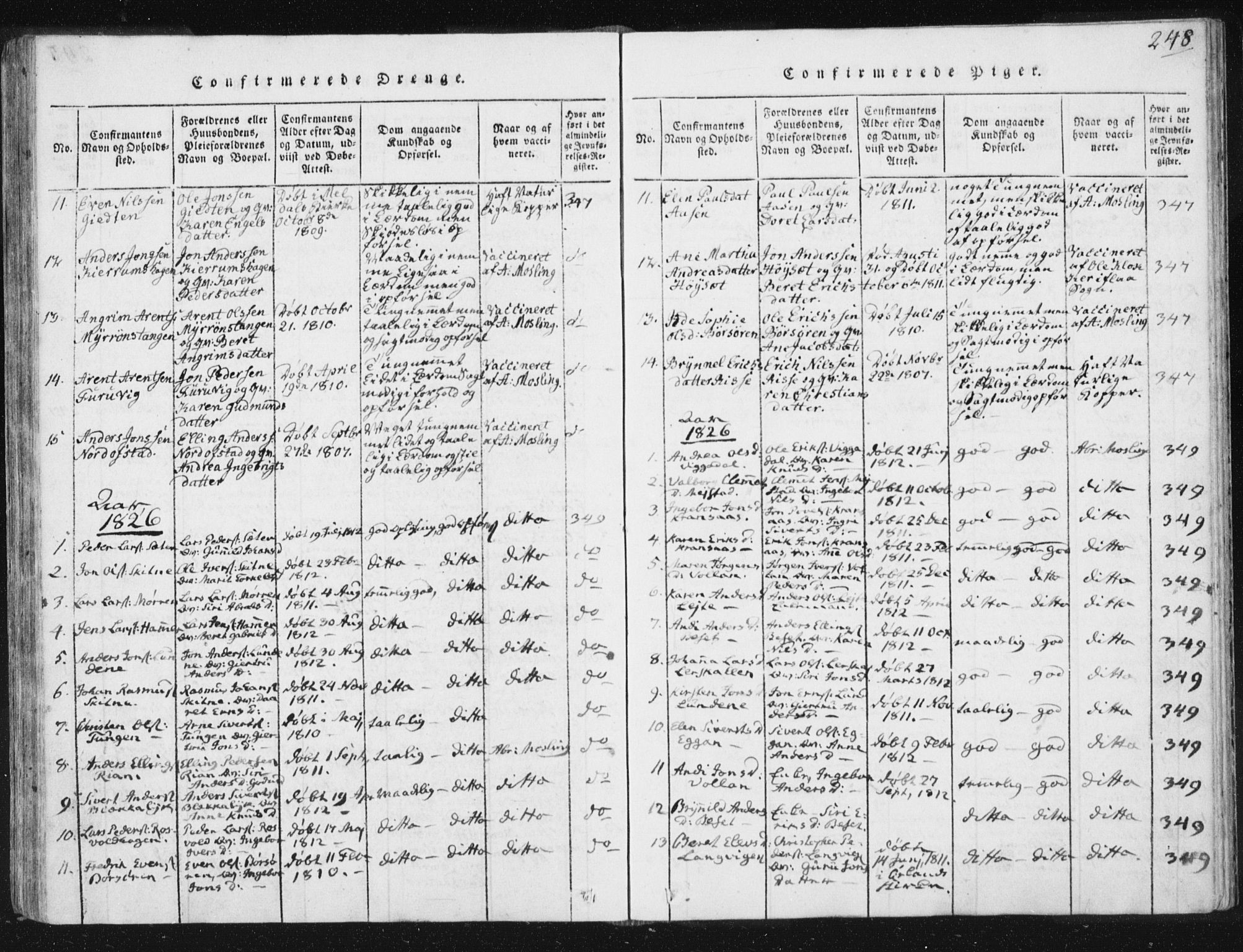 Ministerialprotokoller, klokkerbøker og fødselsregistre - Sør-Trøndelag, SAT/A-1456/665/L0770: Parish register (official) no. 665A05, 1817-1829, p. 248