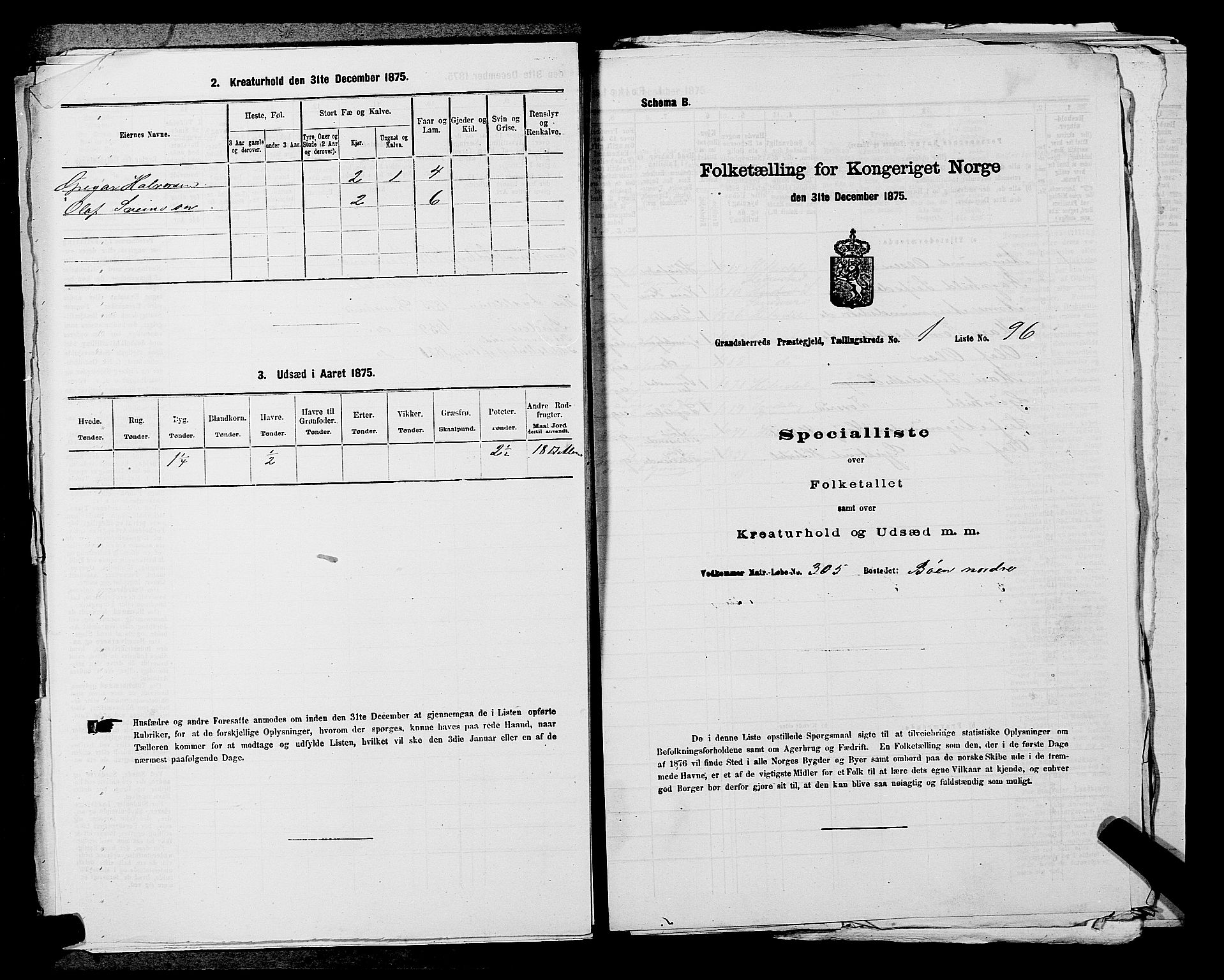 SAKO, 1875 census for 0824P Gransherad, 1875, p. 243