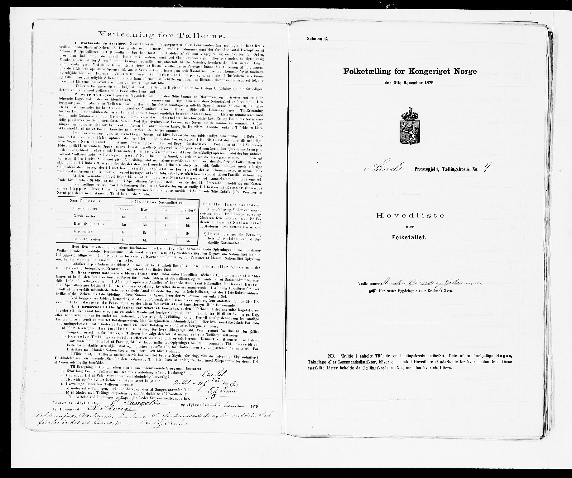 SAB, 1875 census for 1245P Sund, 1875, p. 8
